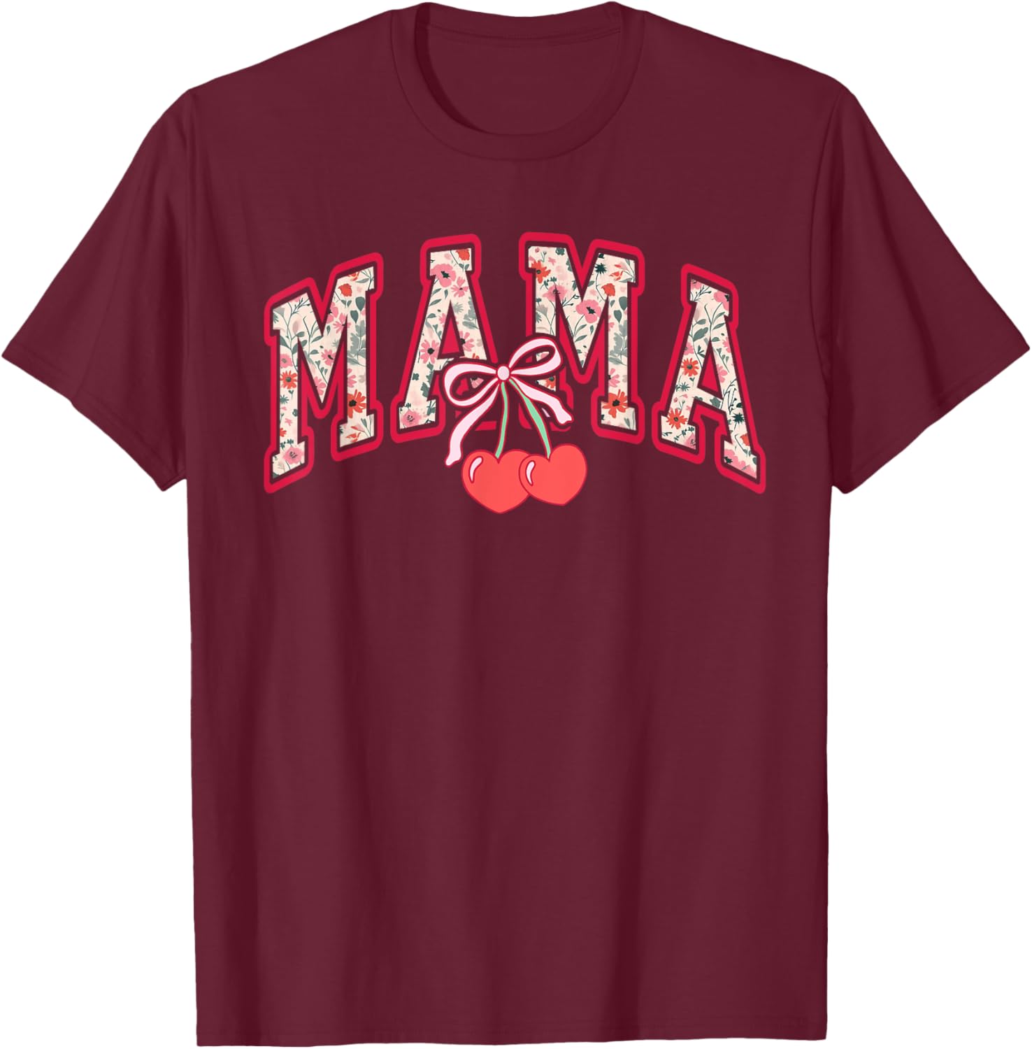 Cute Mama Cherry Bow T-Shirt for Happy Mother's Day Gift for Moms - 17