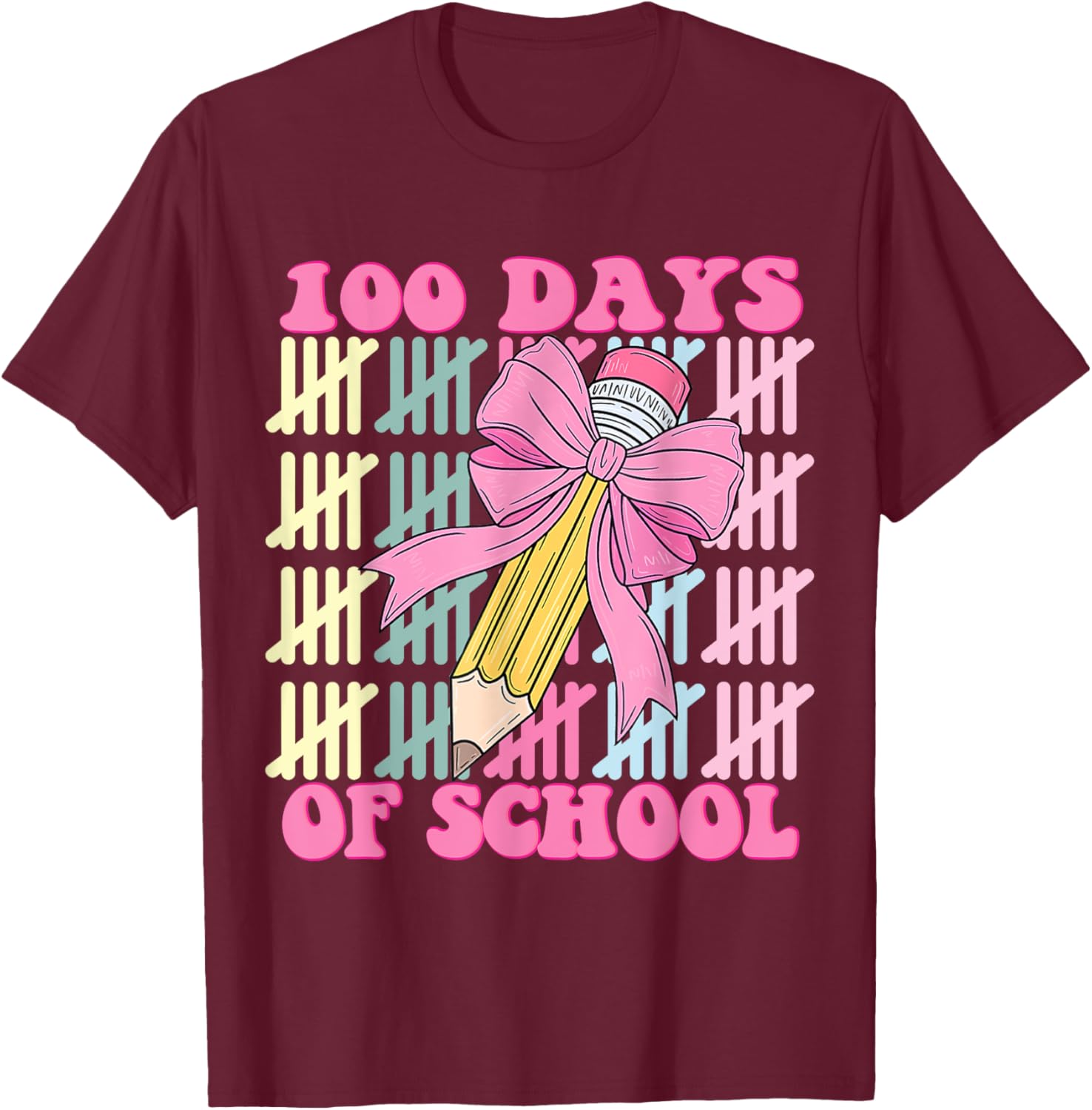 100 Days of School Girls Coquette Bow T-Shirt for Celebrating School Milestones - 22
