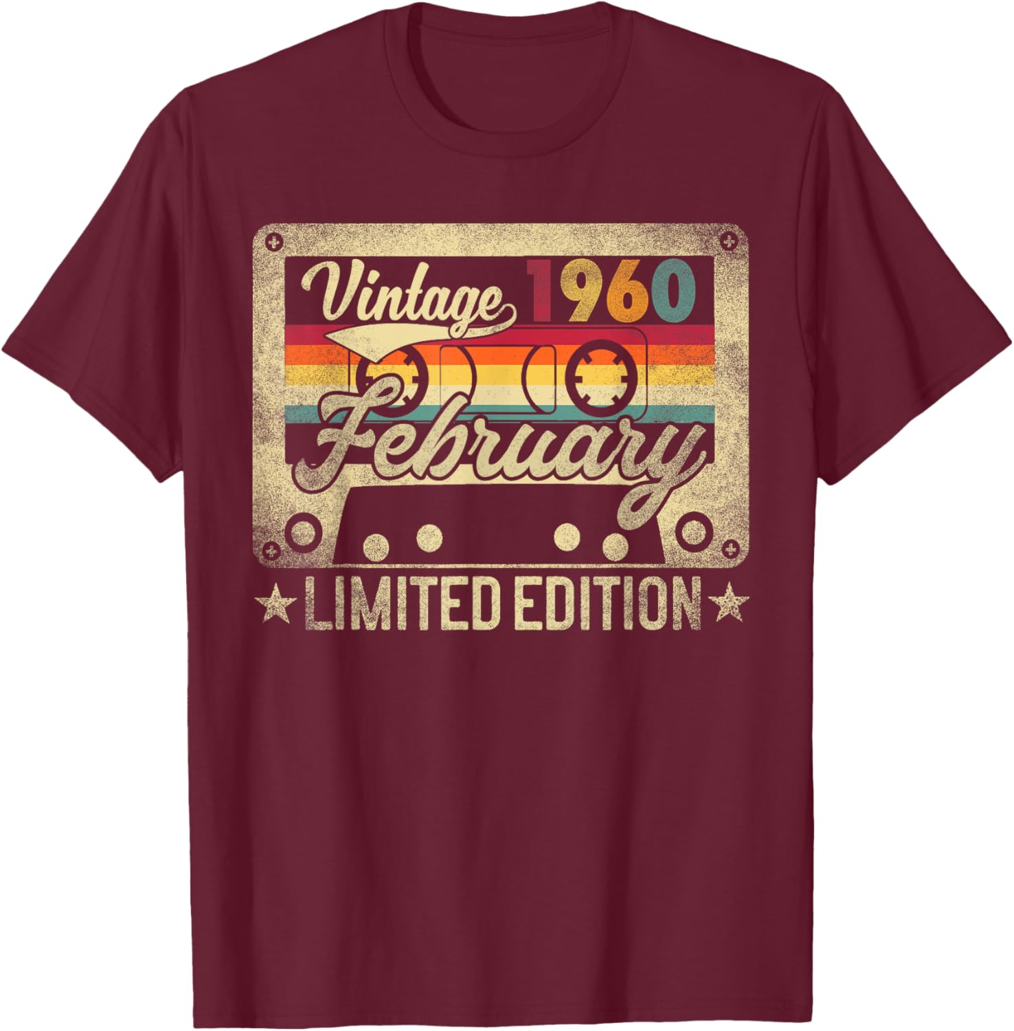 Funny Retro Vintage February 1960 Birthday T-Shirt for Nostalgic Celebrations - 1