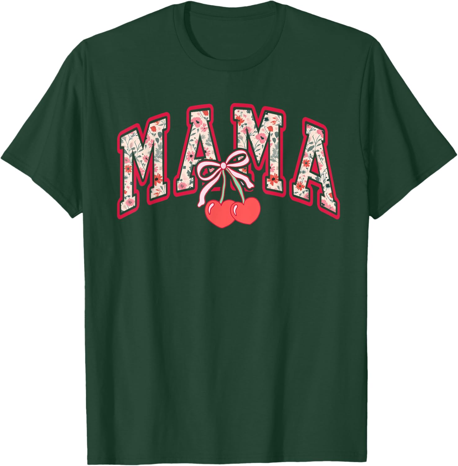 Cute Mama Cherry Bow T-Shirt for Happy Mother's Day Gift for Moms - 11