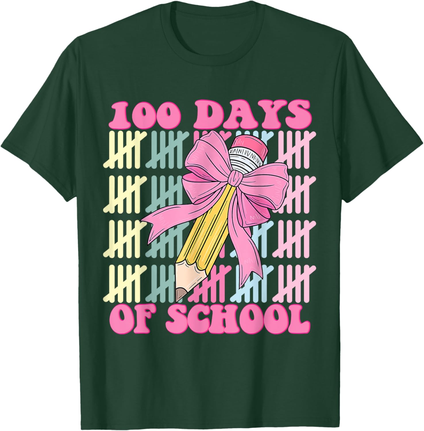 100 Days of School Girls Coquette Bow T-Shirt for Celebrating School Milestones - 20