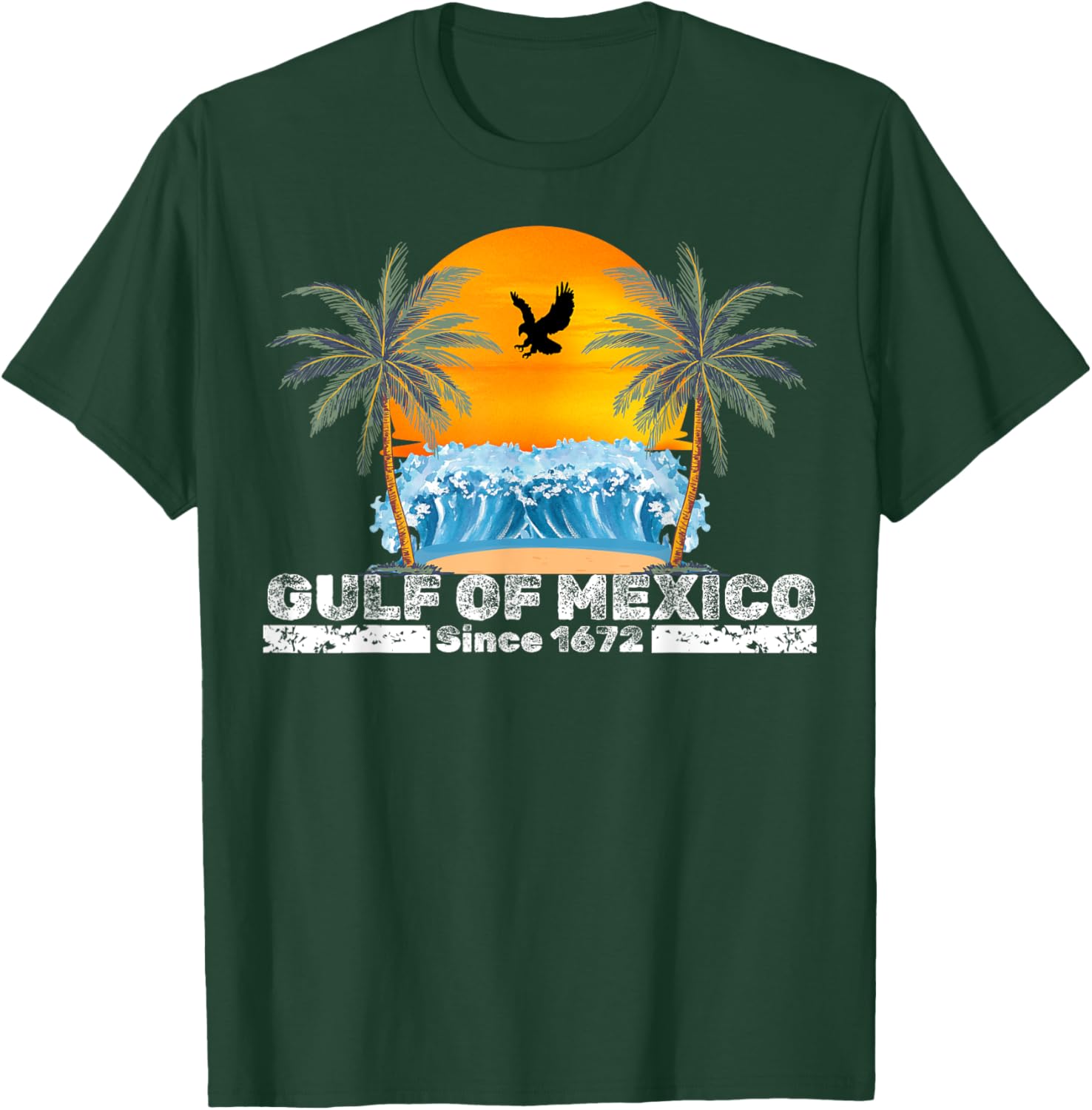 Vintage Gulf of Mexico Retro T-Shirt since 1672 for Beach Lovers - 2