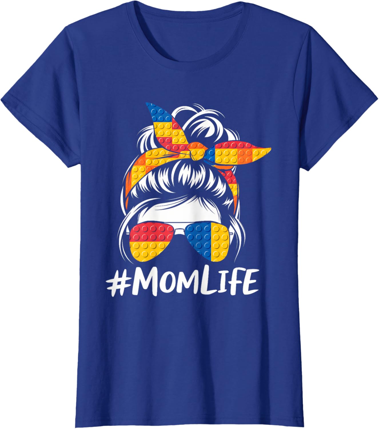 Messy Bun Mom Life T-Shirt for Master Builders - Perfect Mothers Day Gift - 11
