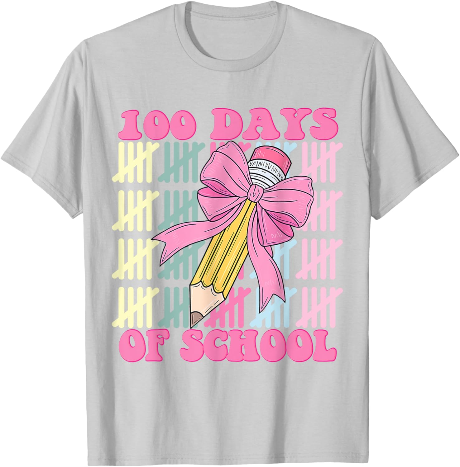 100 Days of School Girls Coquette Bow T-Shirt for Celebrating School Milestones - 7