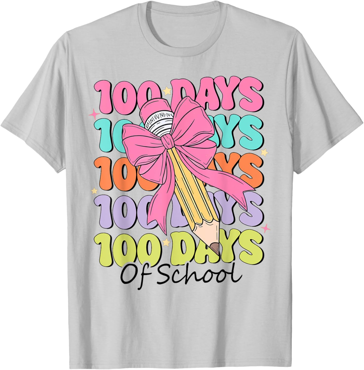 100 Days of School Teacher Coquette Bow T-Shirt for Fun Classroom Celebrations - 16