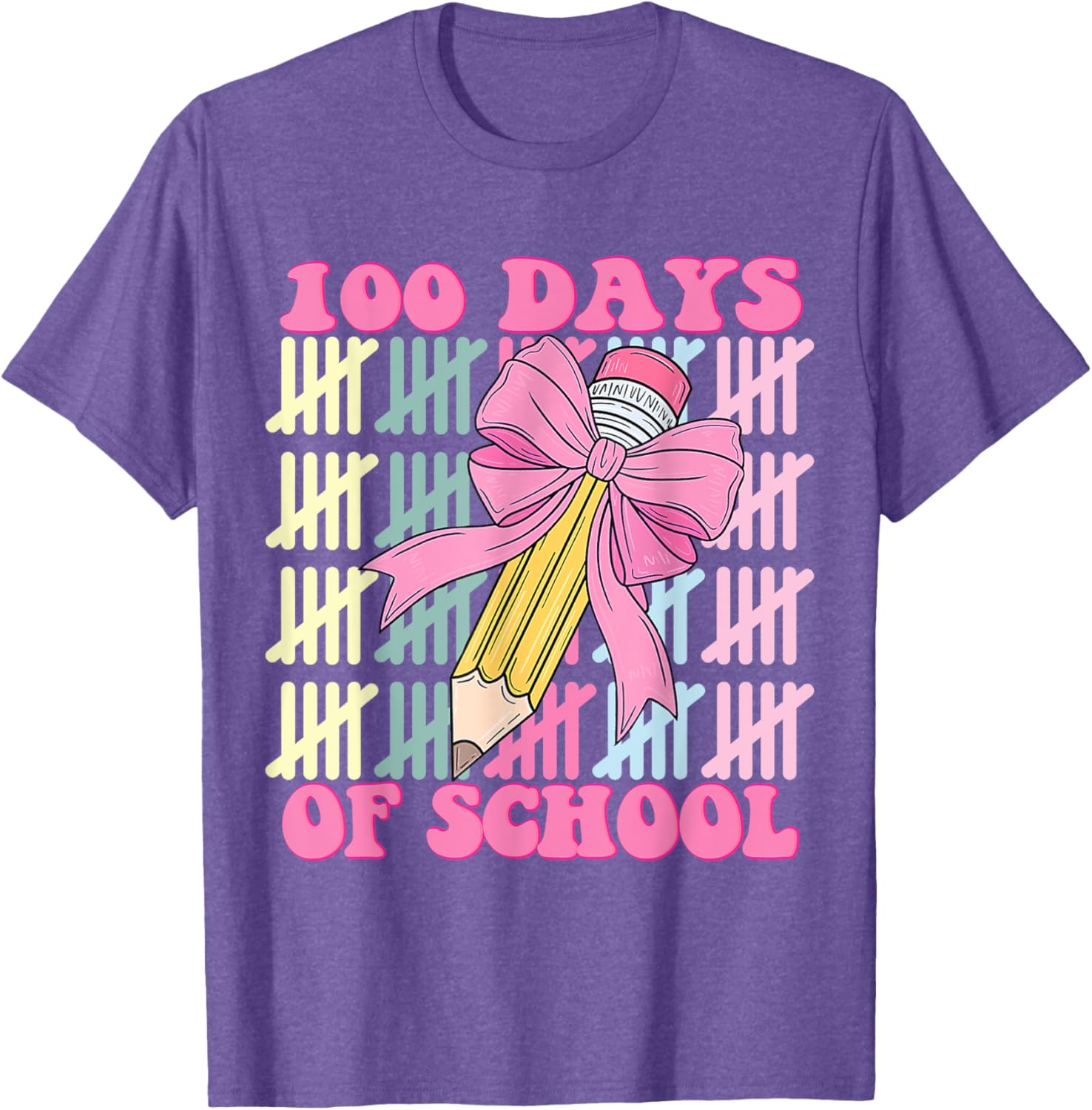100 Days of School Girls Coquette Bow T-Shirt for Celebrating School Milestones - 12