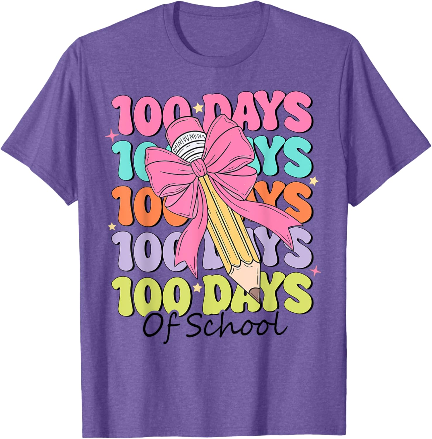 100 Days of School Teacher Coquette Bow T-Shirt for Fun Classroom Celebrations - 19