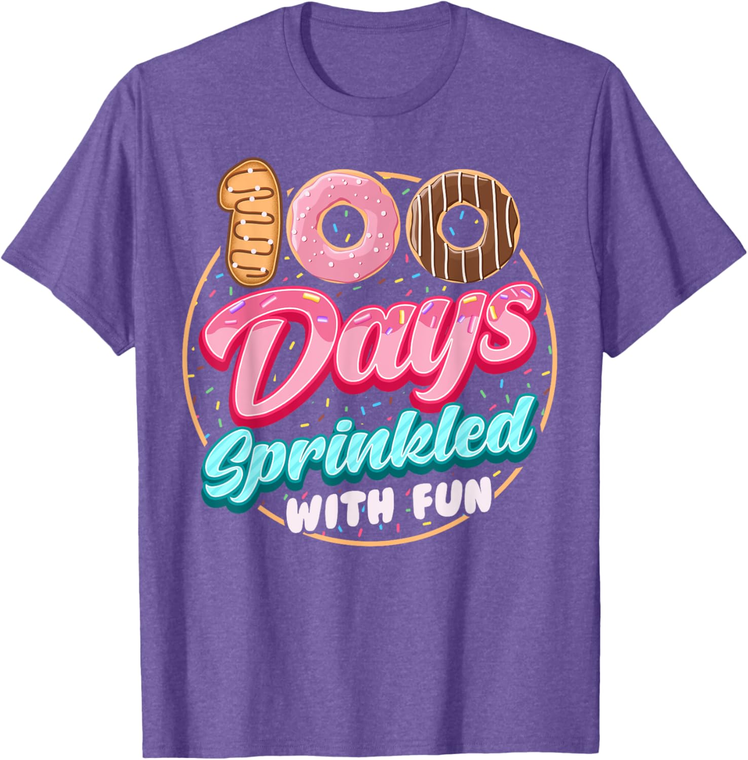 100 Days of Fun Donuts Girls T-Shirt for 100th Day of School Celebration - 13