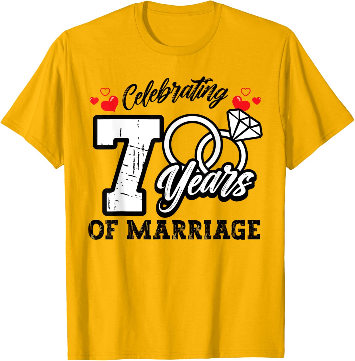 7th Wedding Anniversary Matching T-Shirt for Couples Celebrating Love - 1