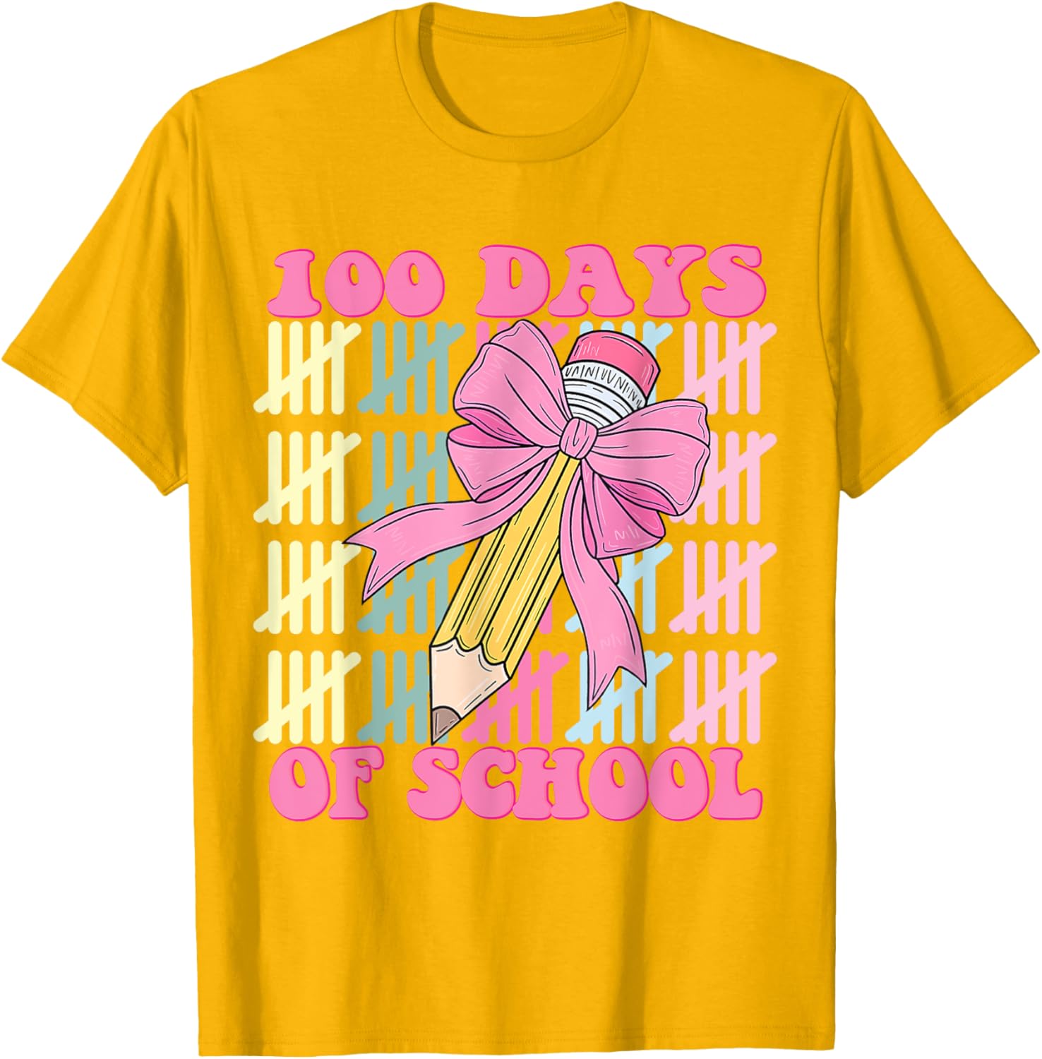100 Days of School Girls Coquette Bow T-Shirt for Celebrating School Milestones - 25