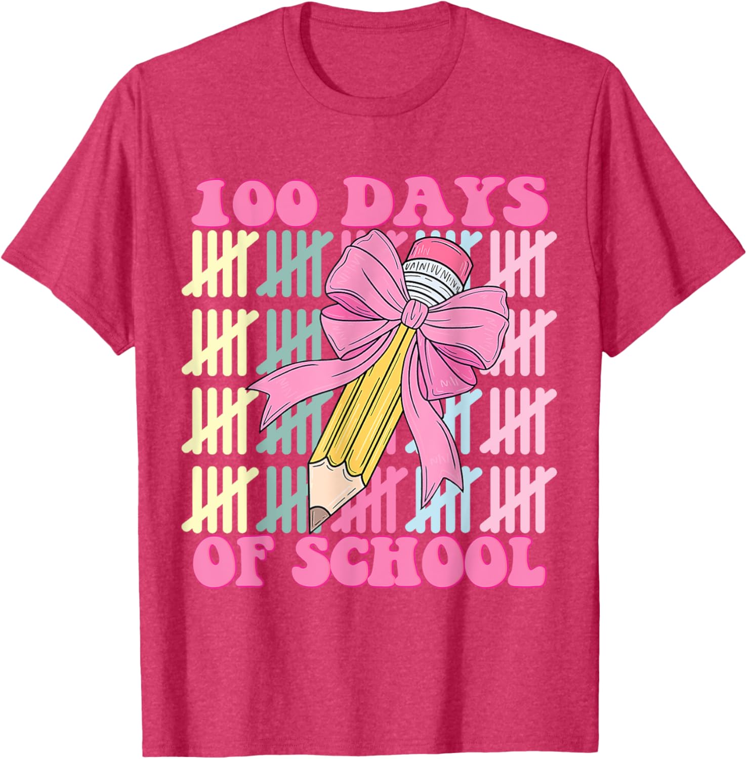100 Days of School Girls Coquette Bow T-Shirt for Celebrating School Milestones - 9