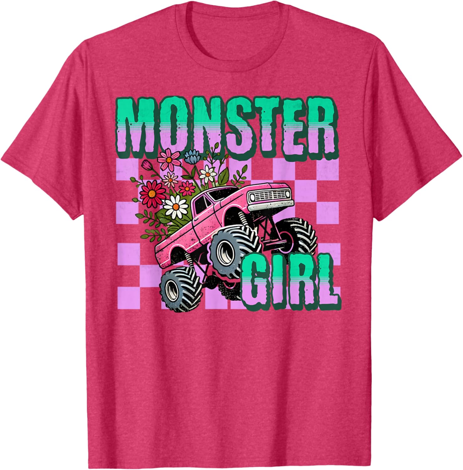 Vintage Monster Truck Girl T-Shirt for Retro Women Truck Lovers - 2