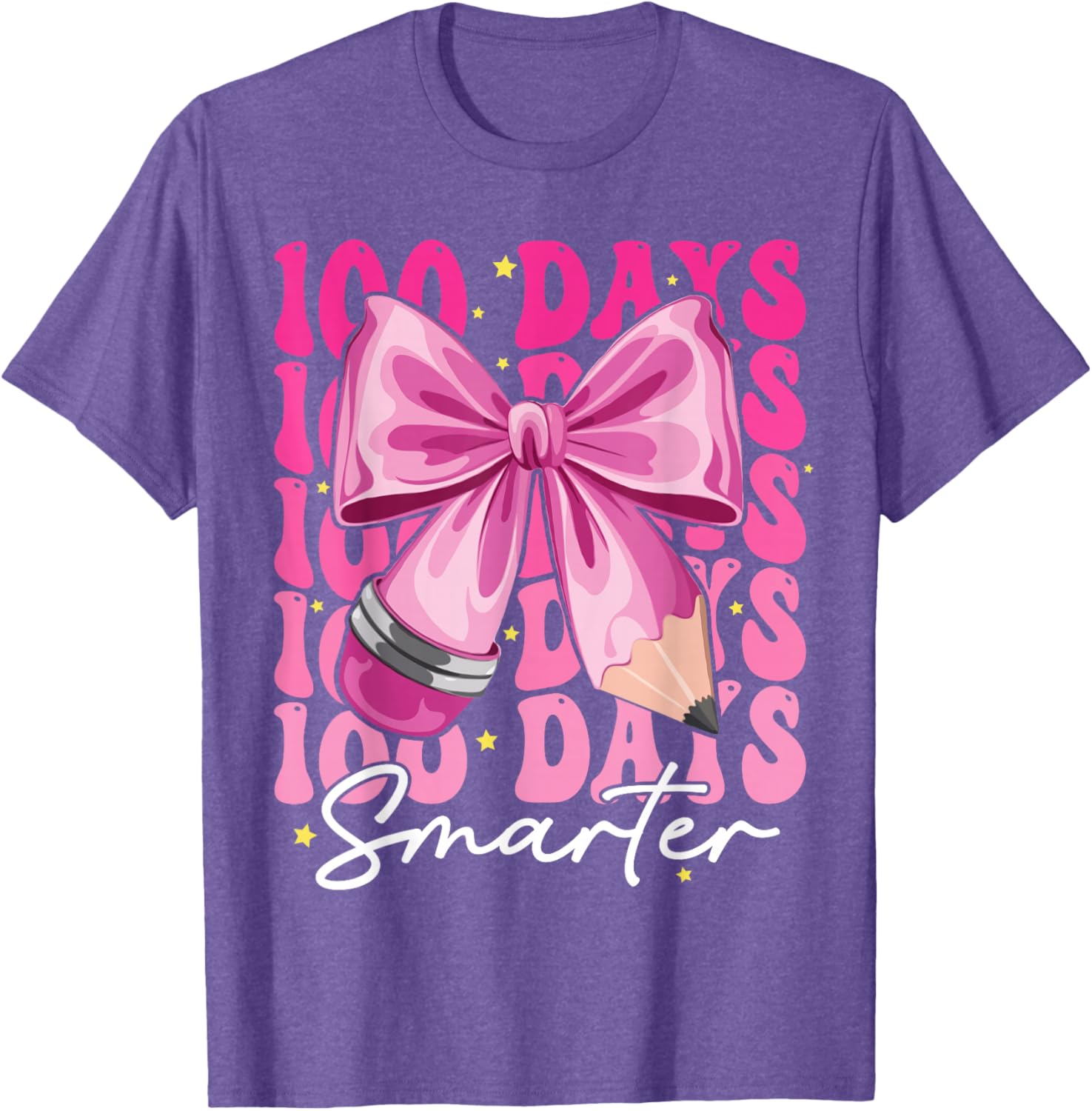 100 Days Smarter Coquette Bow T-Shirt for Girls - Perfect for School Celebrations - 10