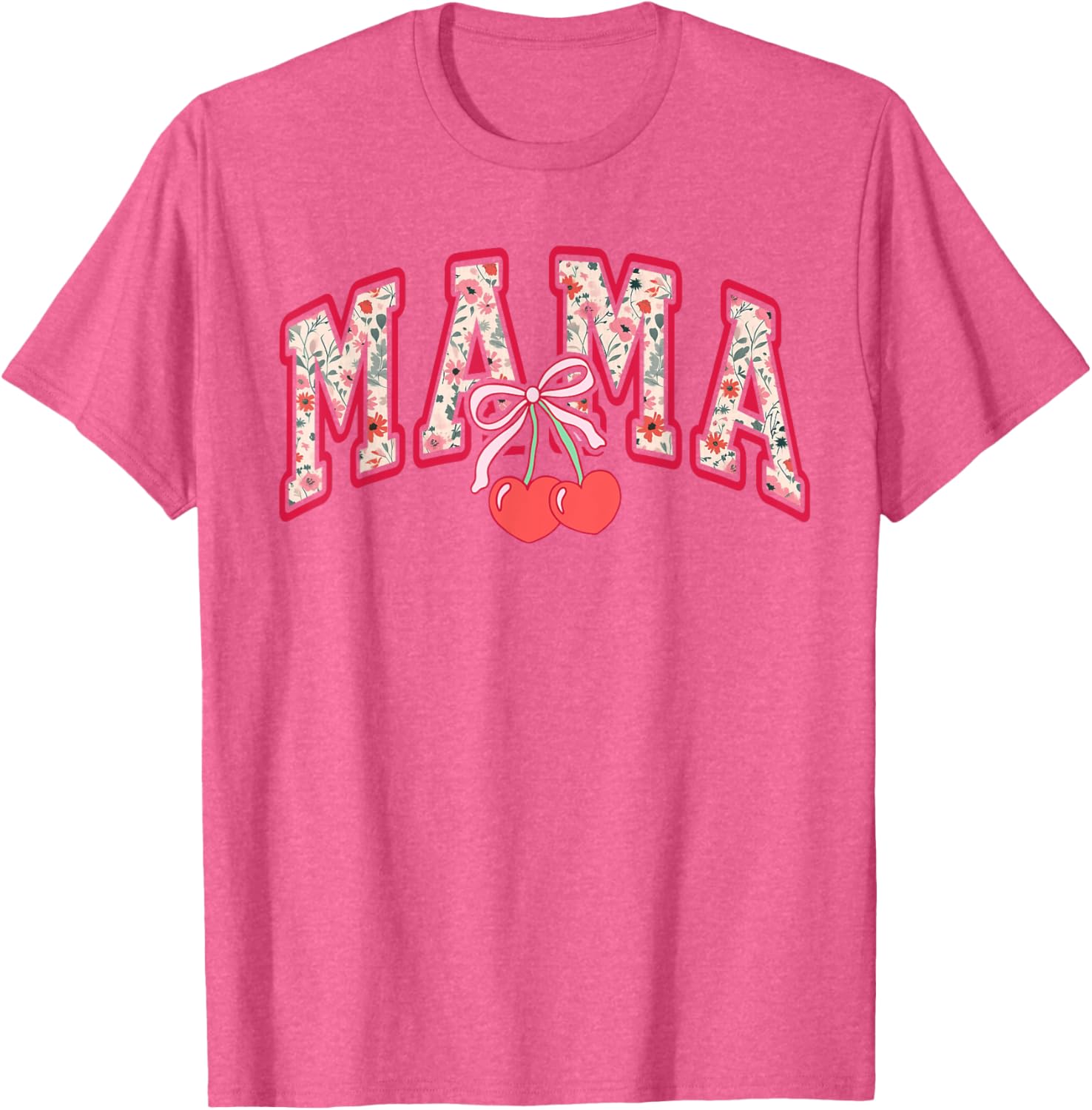 Cute Mama Cherry Bow T-Shirt for Happy Mother's Day Gift for Moms - 13