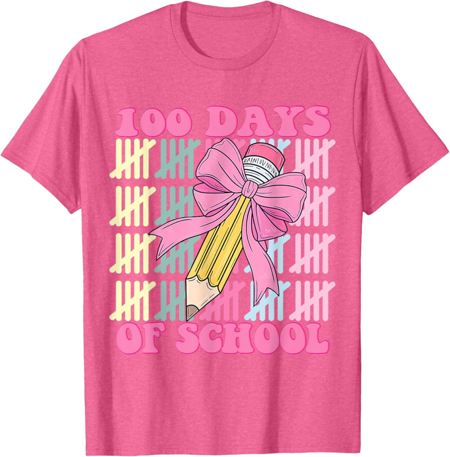 100 Days of School Girls Coquette Bow T-Shirt for Celebrating School Milestones - 10