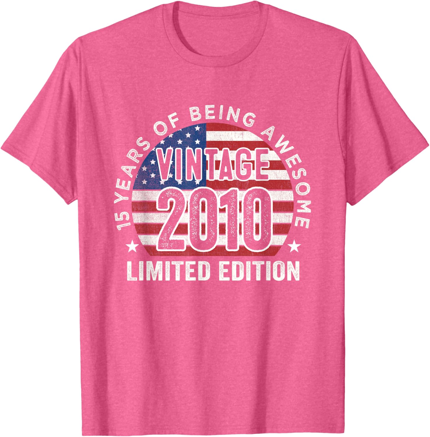 Vintage 2010 USA Flag T-Shirt for 15th Birthday Gifts for Men - 11