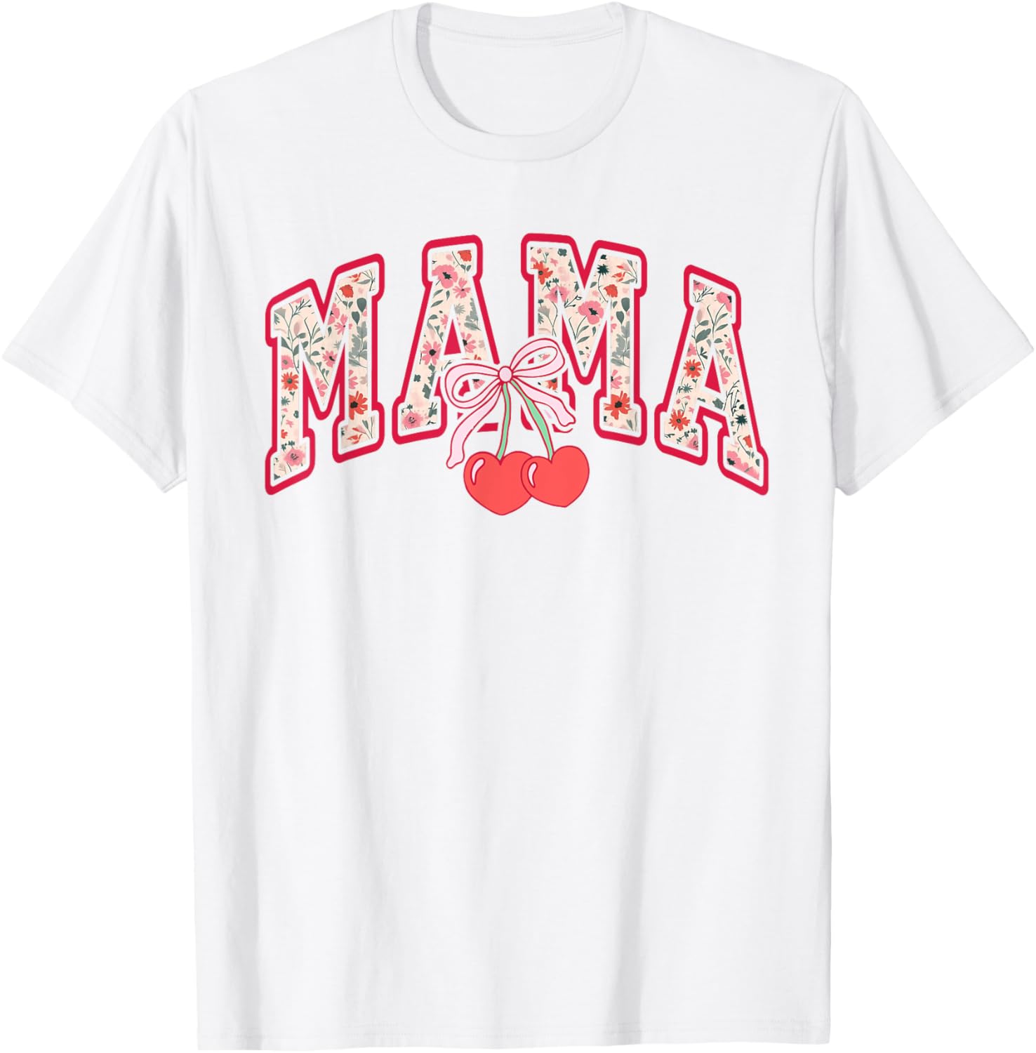 Cute Mama Cherry Bow T-Shirt for Happy Mother's Day Gift for Moms - 18