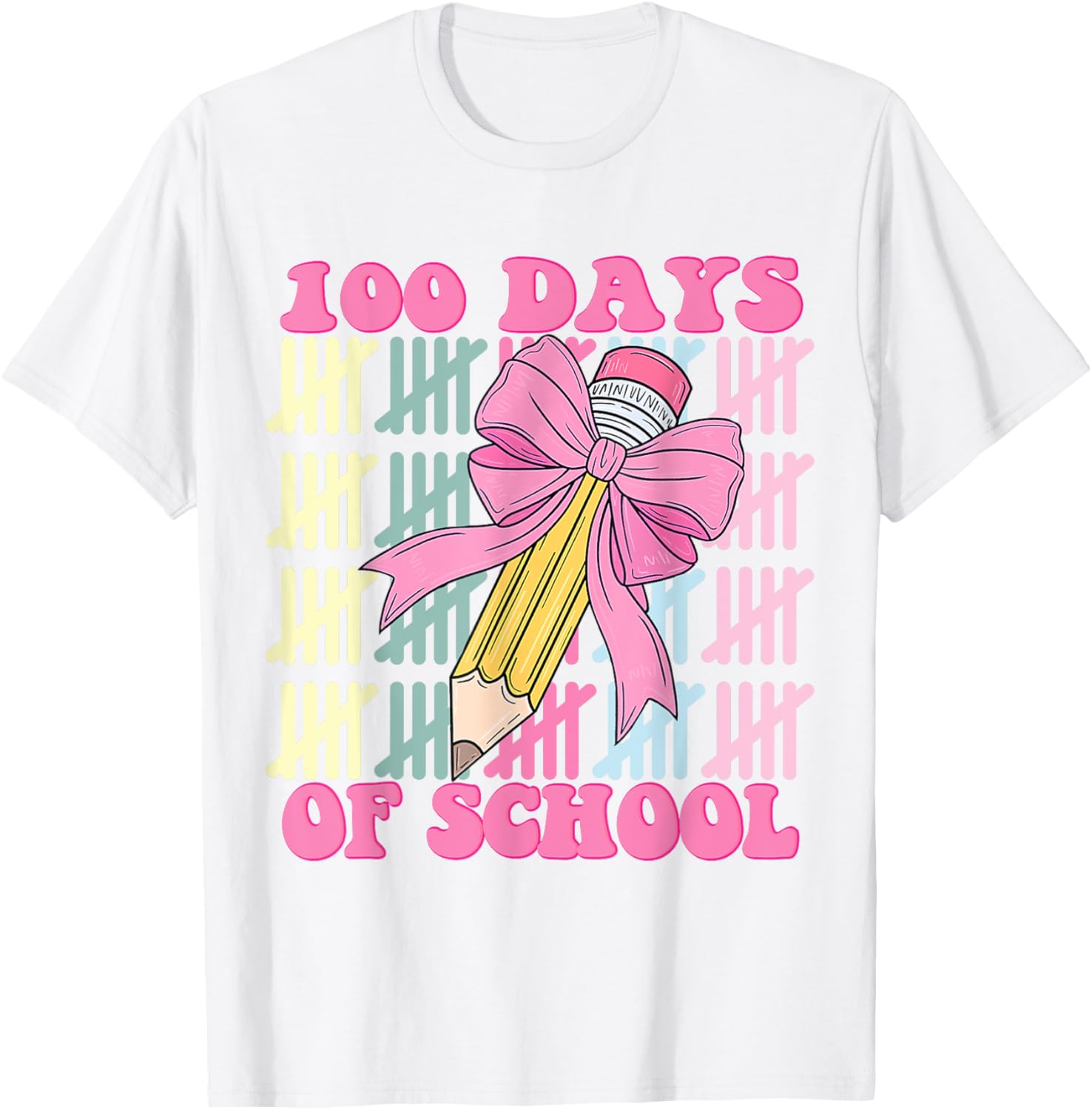 100 Days of School Girls Coquette Bow T-Shirt for Celebrating School Milestones - 17