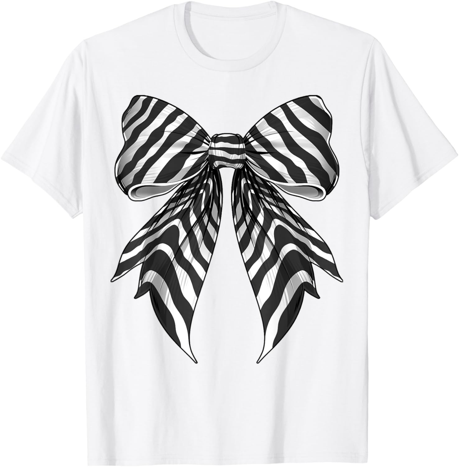Cute Coquette Bow Zebra Print Halloween Costume T-Shirt for Fun Parties - 1