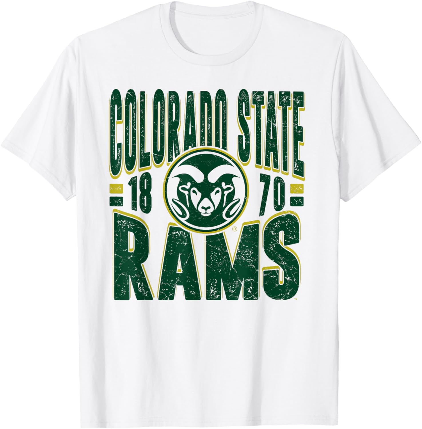 Vintage 90's Colorado State Rams Retro White T-Shirt for Sports Fans - 1