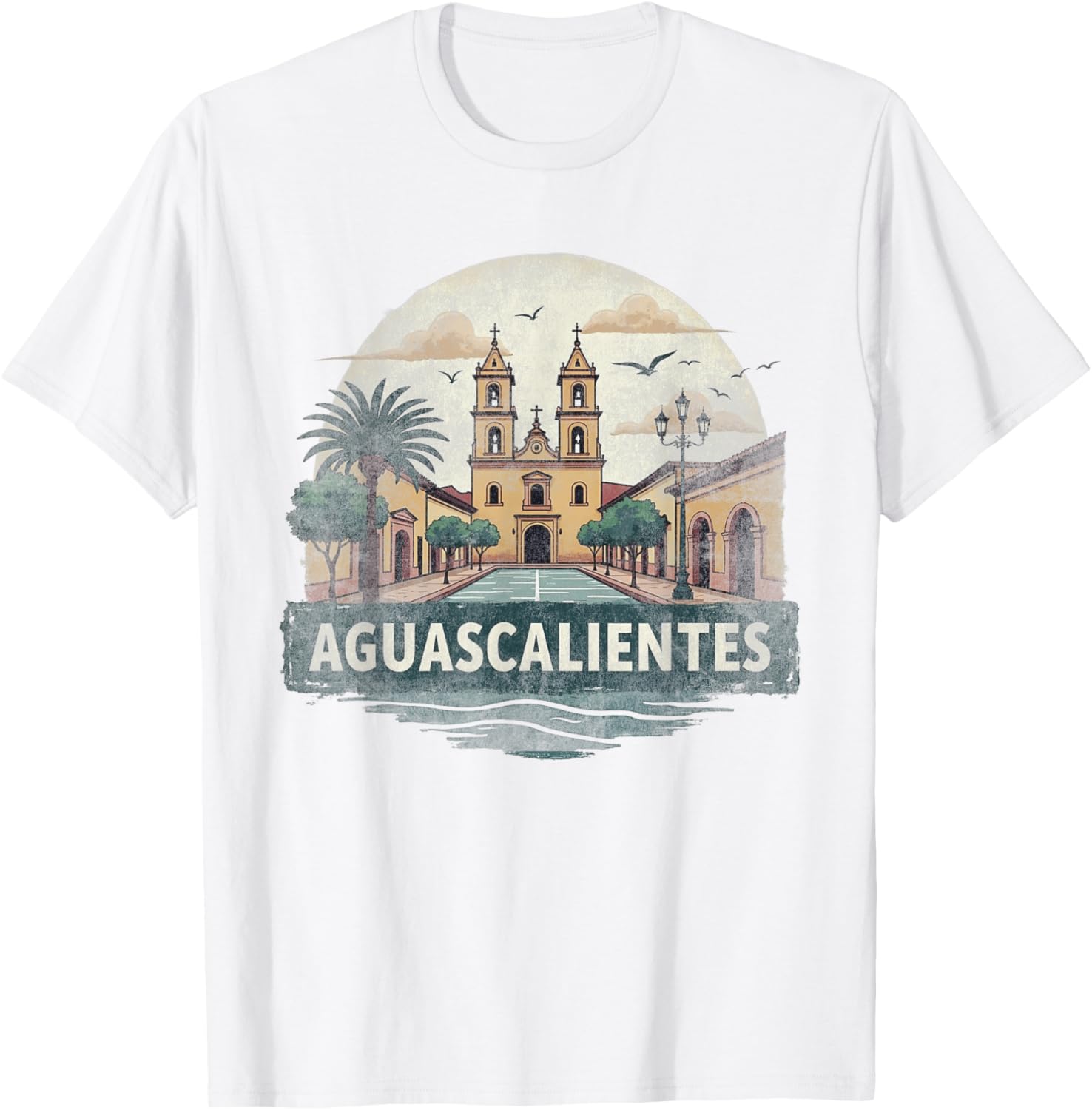 Retro Aguascalientes Landscape T-Shirt Vintage Travel Souvenir Gift - 1
