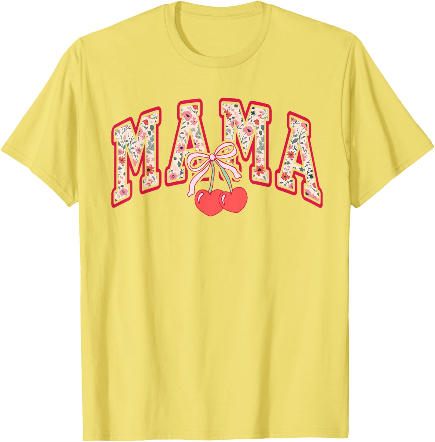 Cute Mama Cherry Bow T-Shirt for Happy Mother's Day Gift for Moms - 2