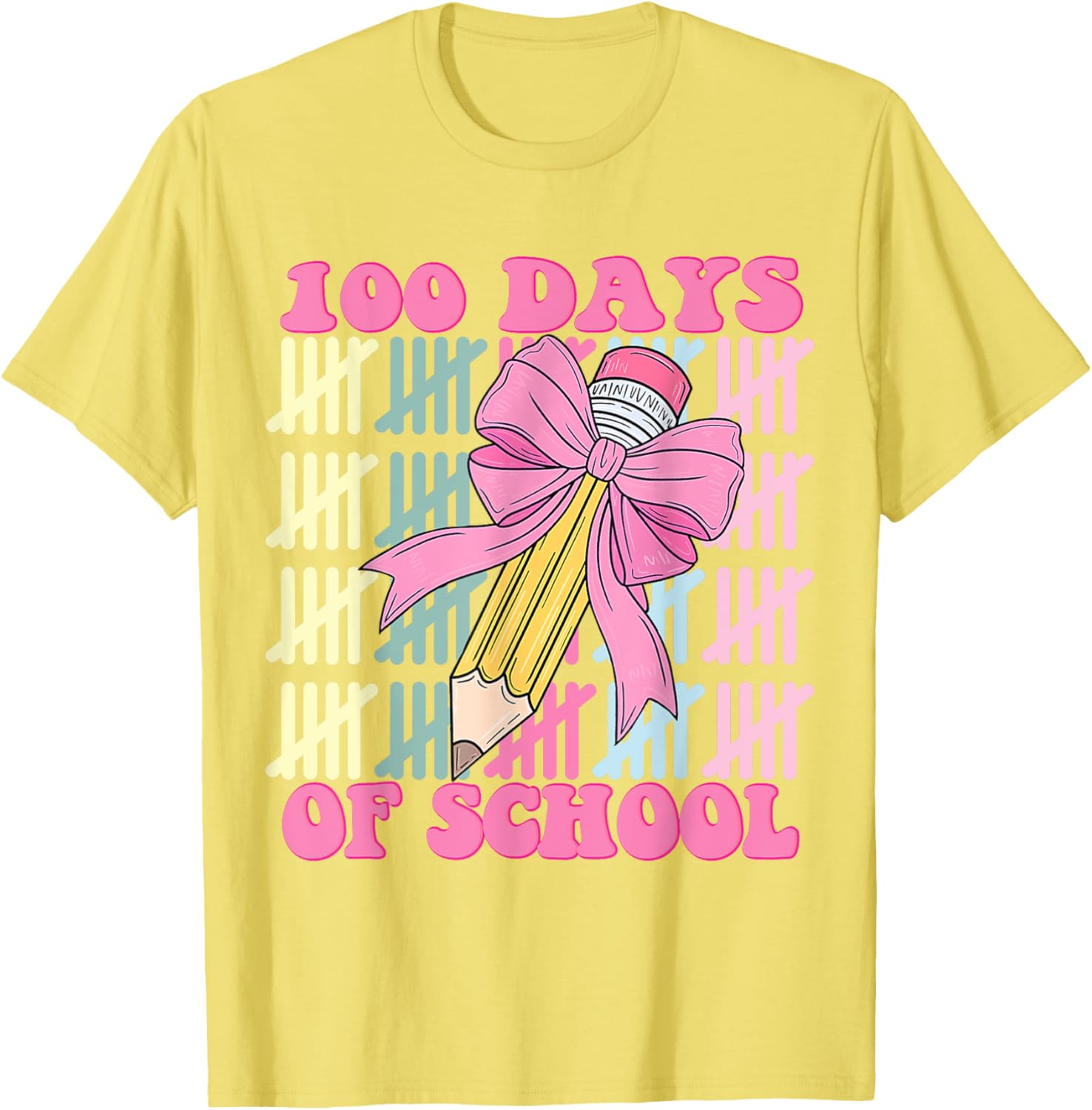 100 Days of School Girls Coquette Bow T-Shirt for Celebrating School Milestones - 3