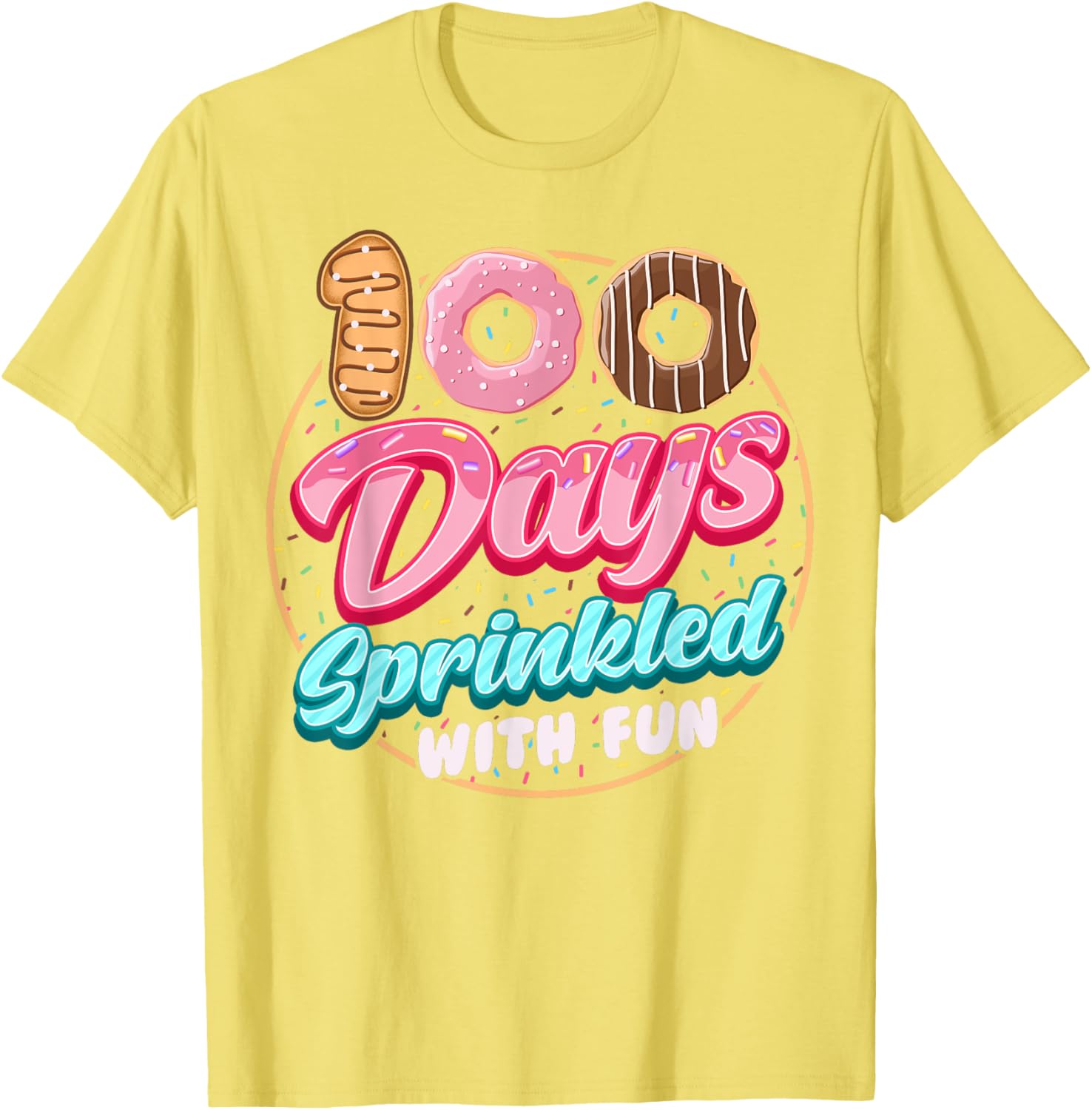 100 Days of Fun Donuts Girls T-Shirt for 100th Day of School Celebration - 14
