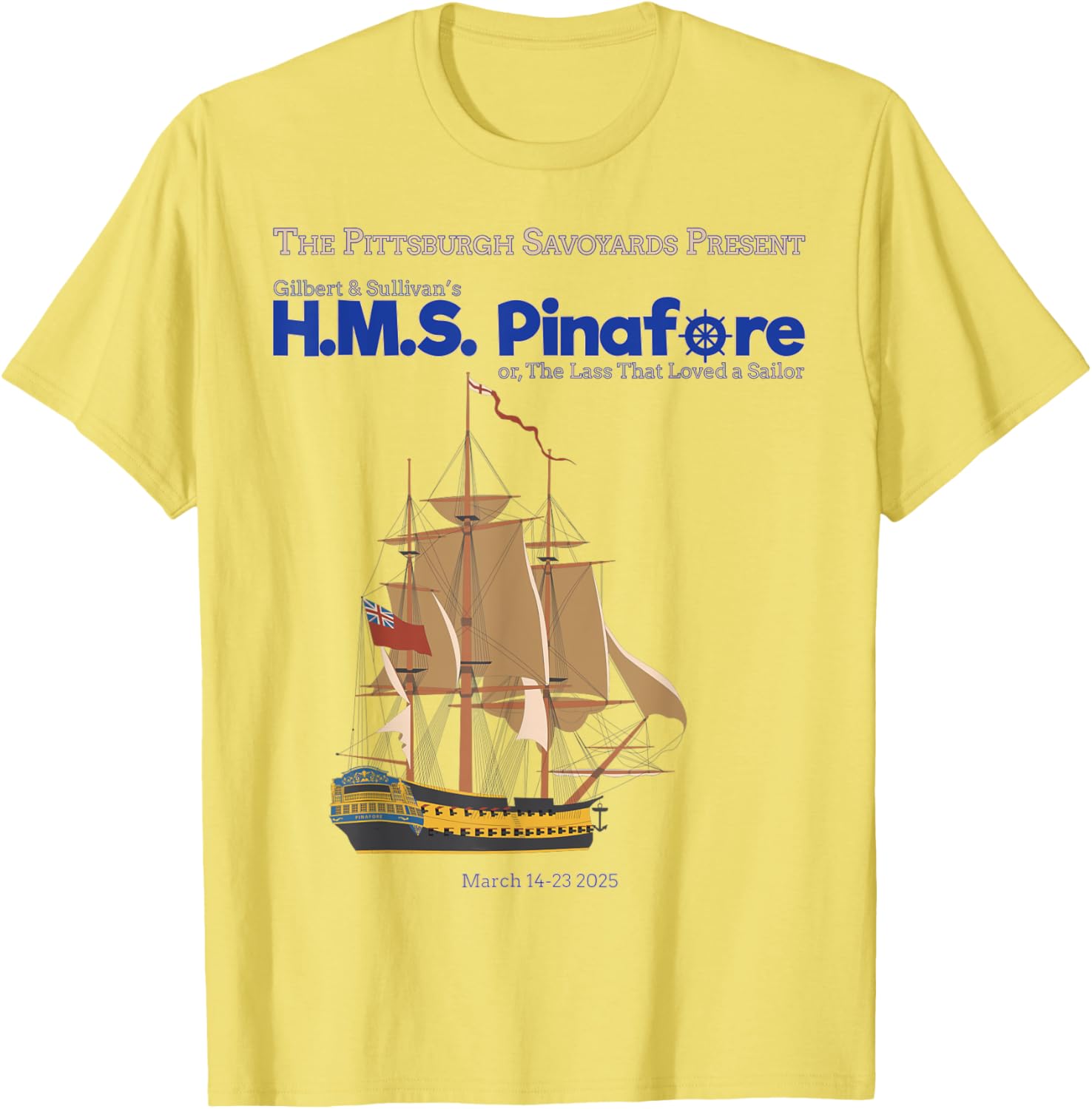 2025 H.M.S. Pinafore T-Shirt for Fans of Classic Musical Theater - 1