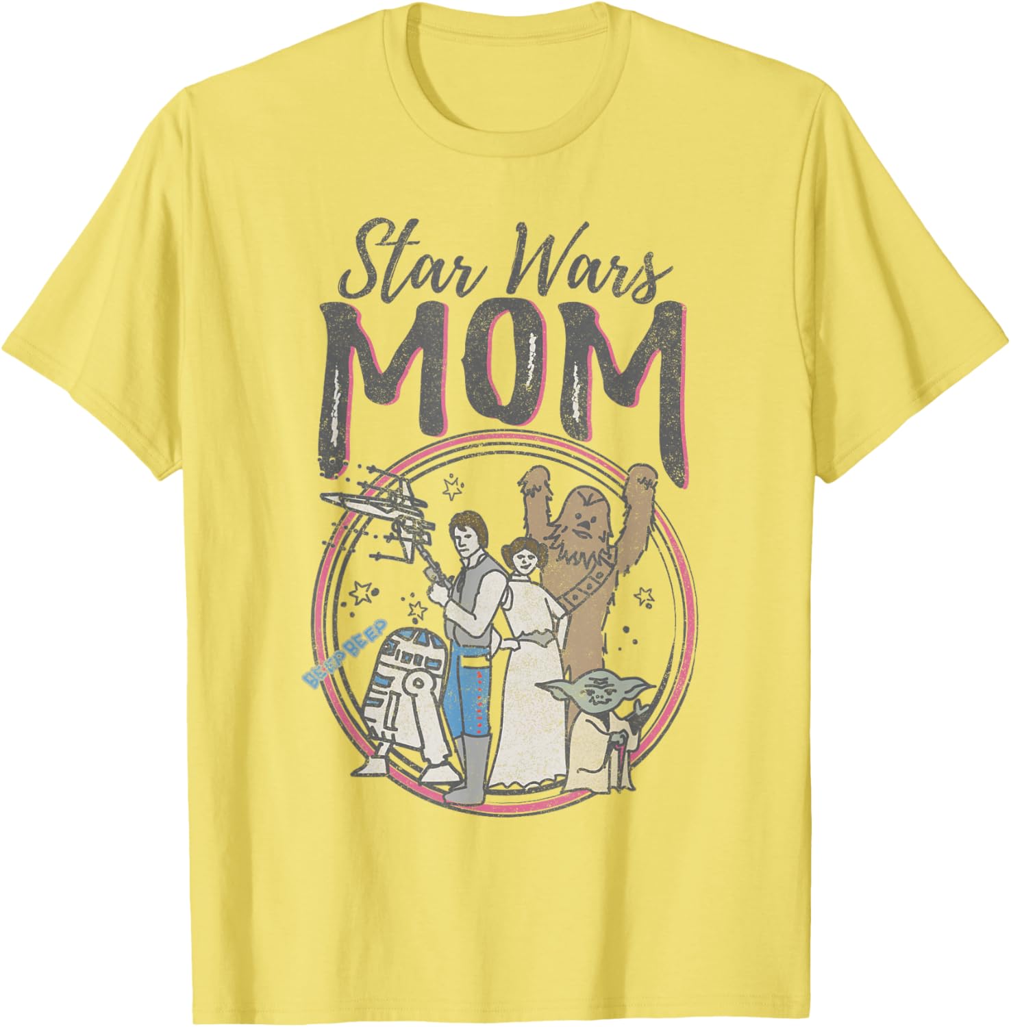 Star Wars Mother's Day Vintage Portrait T-Shirt for Women and Moms - 2