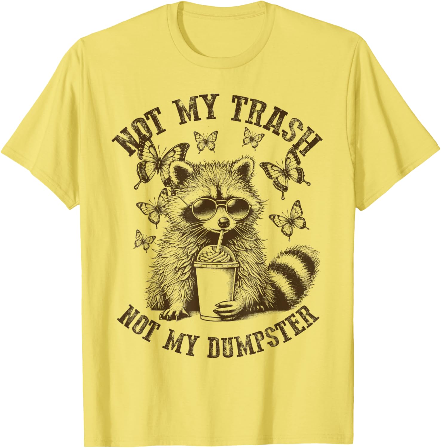 Funny Raccoon Meme T-Shirt Not My Trash Sarcastic Sayings for Animal Lovers - 7