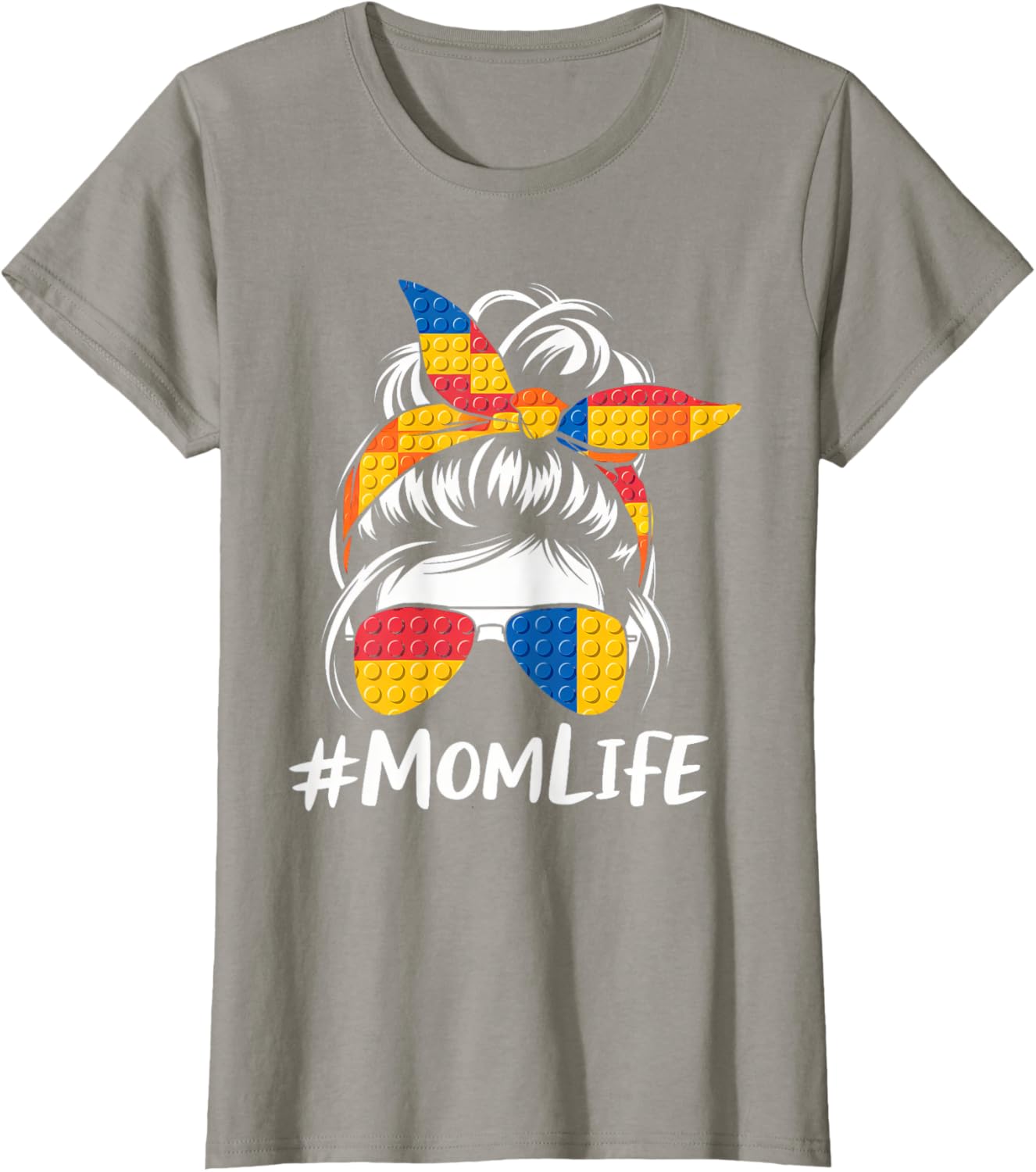 Messy Bun Mom Life T-Shirt for Master Builders - Perfect Mothers Day Gift - 7