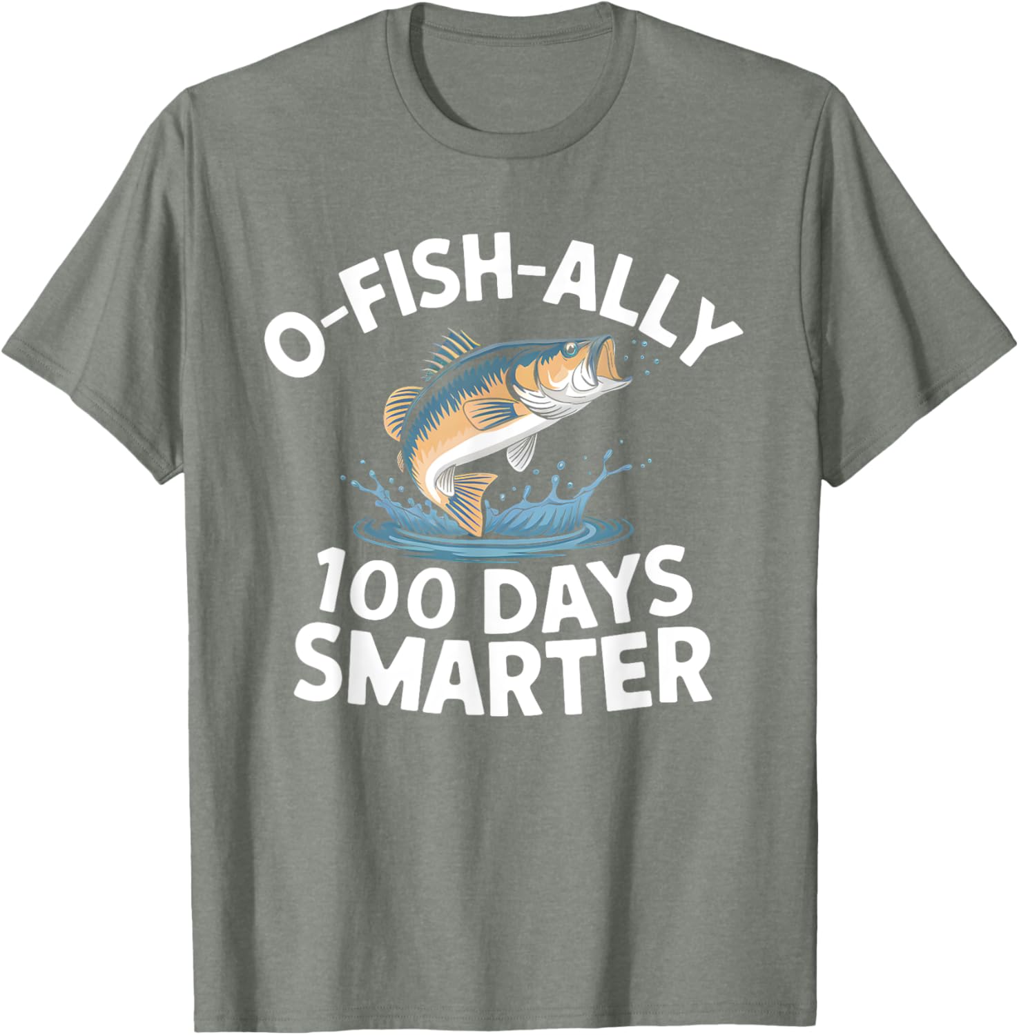 100 Days Smarter Kids Fishing T-Shirt for 100th Day of School Fun - 2