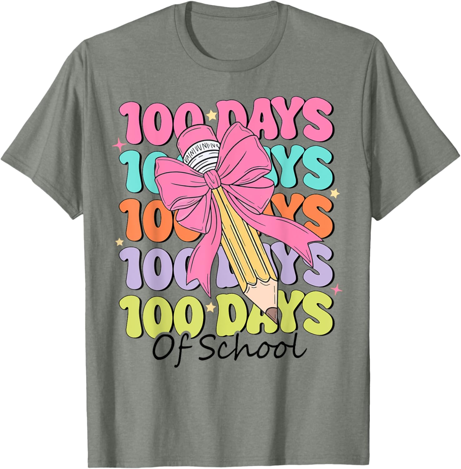 100 Days of School Teacher Coquette Bow T-Shirt for Fun Classroom Celebrations - 6