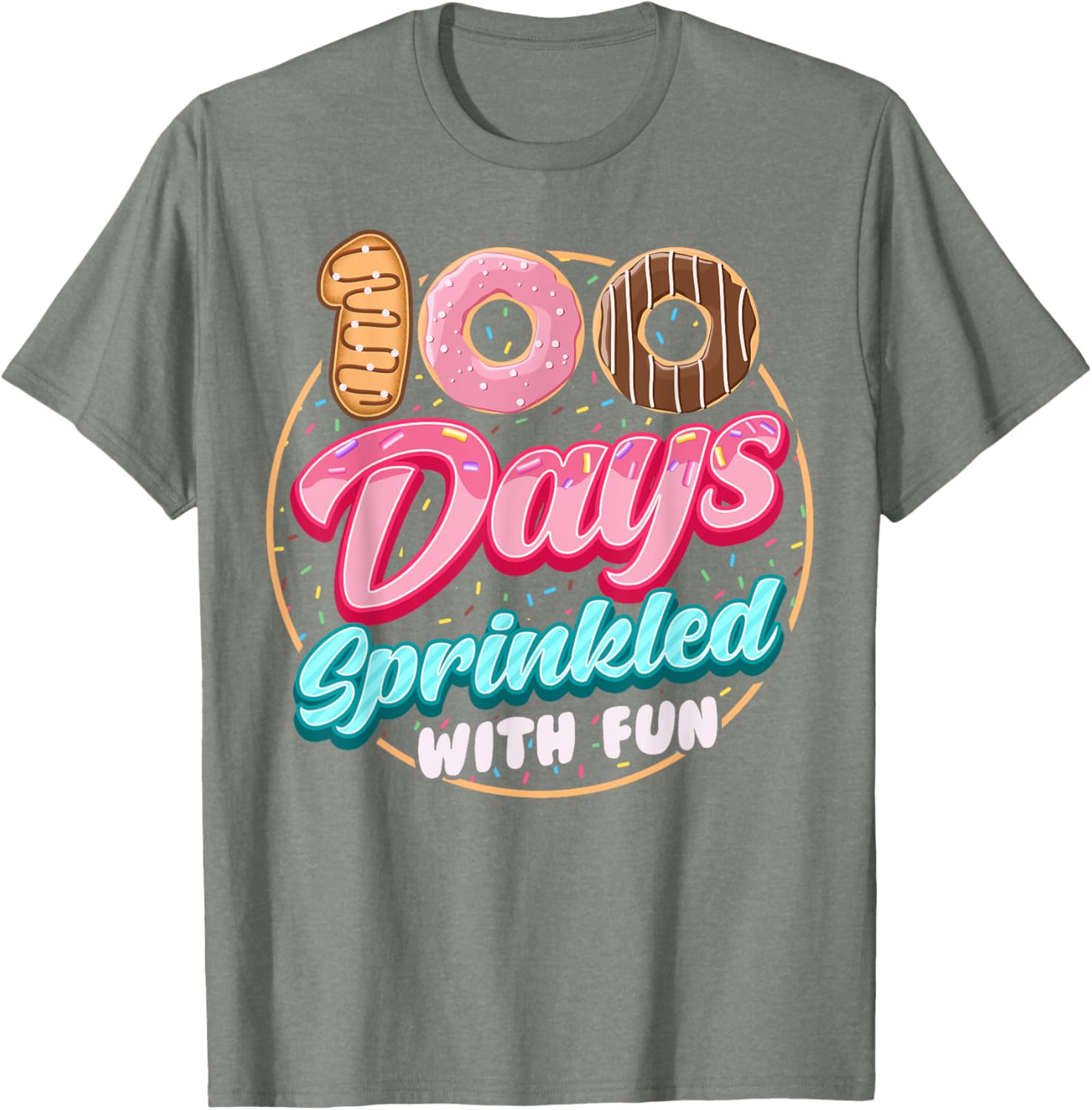 100 Days of Fun Donuts Girls T-Shirt for 100th Day of School Celebration - 8