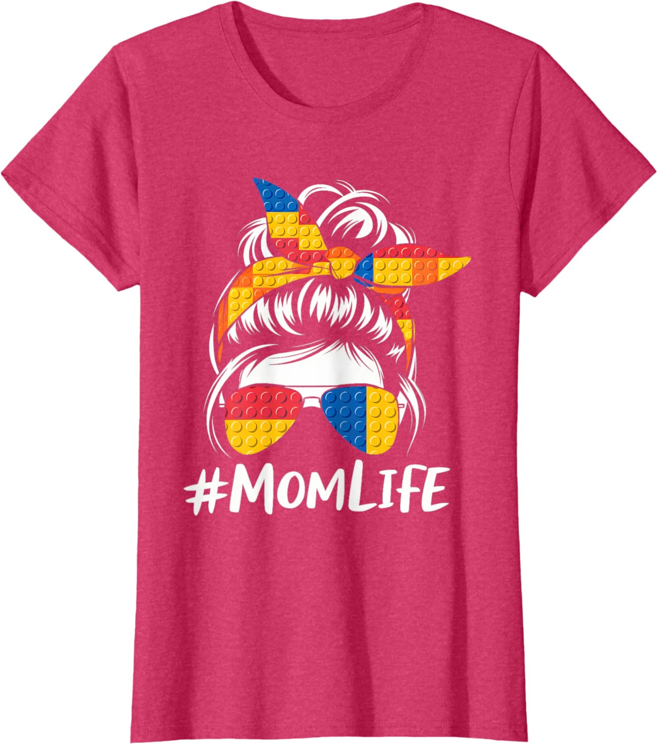 Messy Bun Mom Life T-Shirt for Master Builders - Perfect Mothers Day Gift - 2