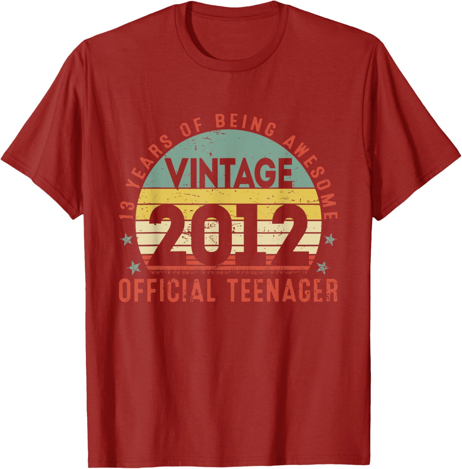 Vintage 2012 Teenager 13th Birthday T-Shirt Gift for 13 Year Olds - 1