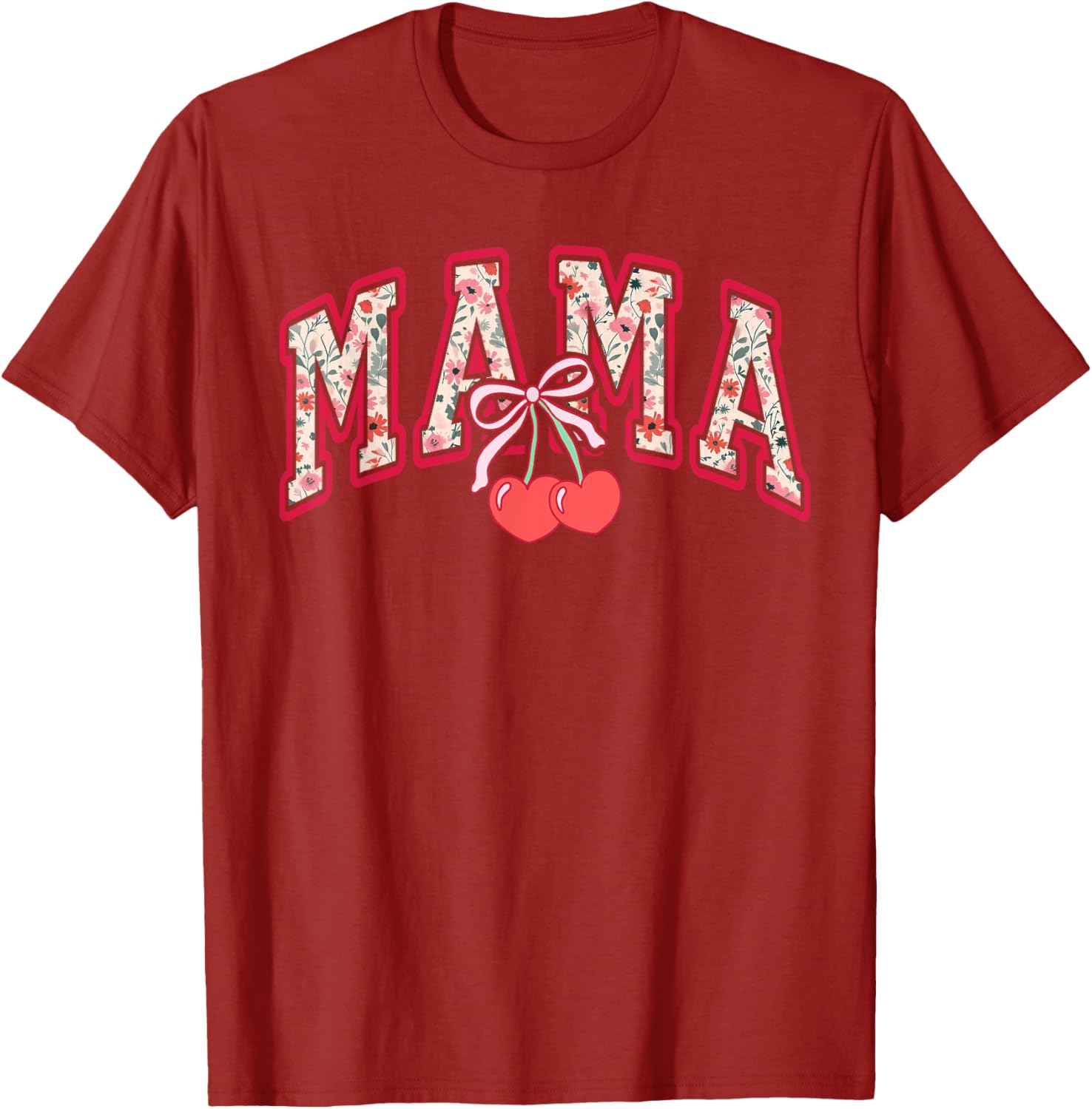 Cute Mama Cherry Bow T-Shirt for Happy Mother's Day Gift for Moms - 4