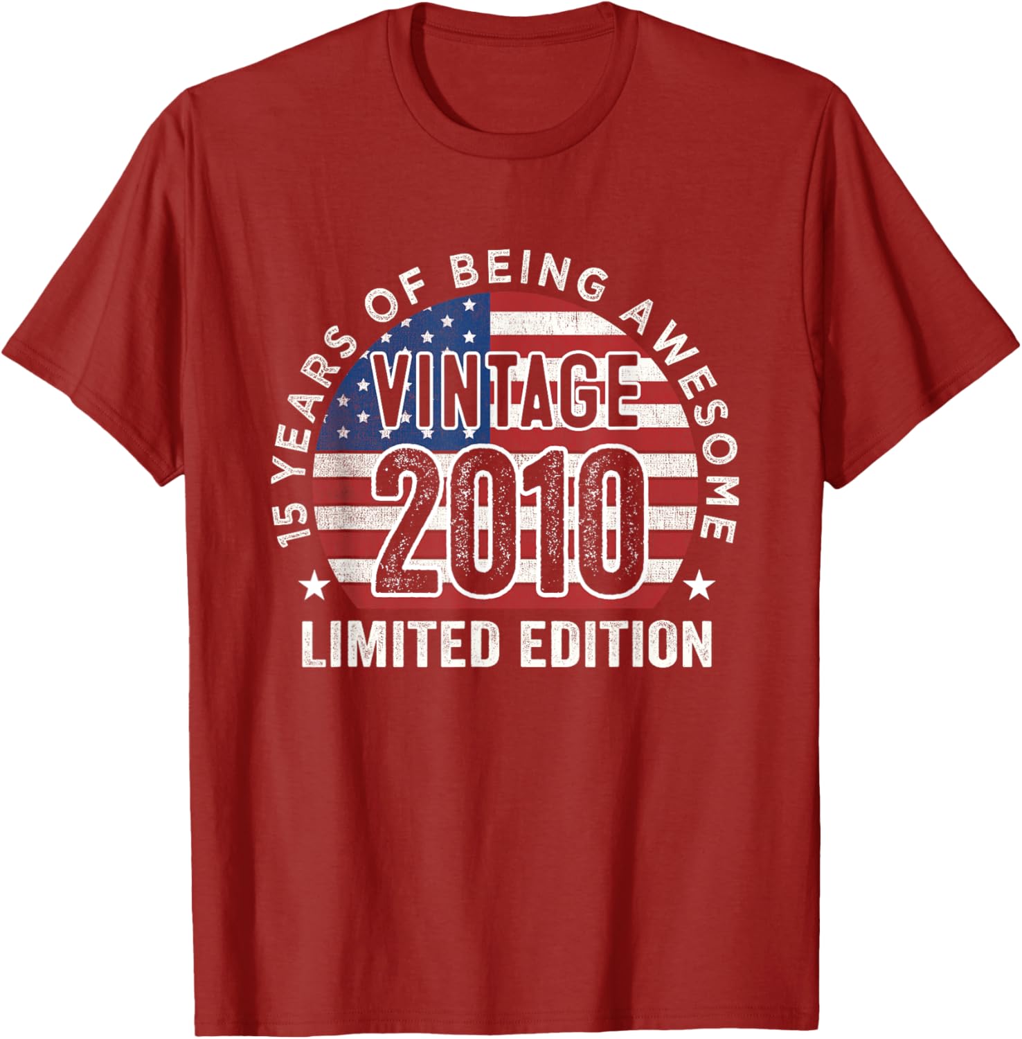 Vintage 2010 USA Flag T-Shirt for 15th Birthday Gifts for Men - 7