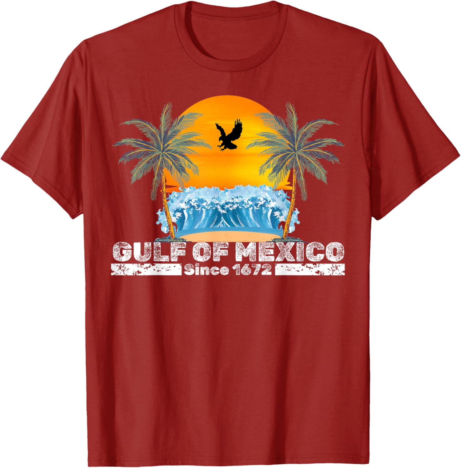 Vintage Gulf of Mexico Retro T-Shirt since 1672 for Beach Lovers - 1