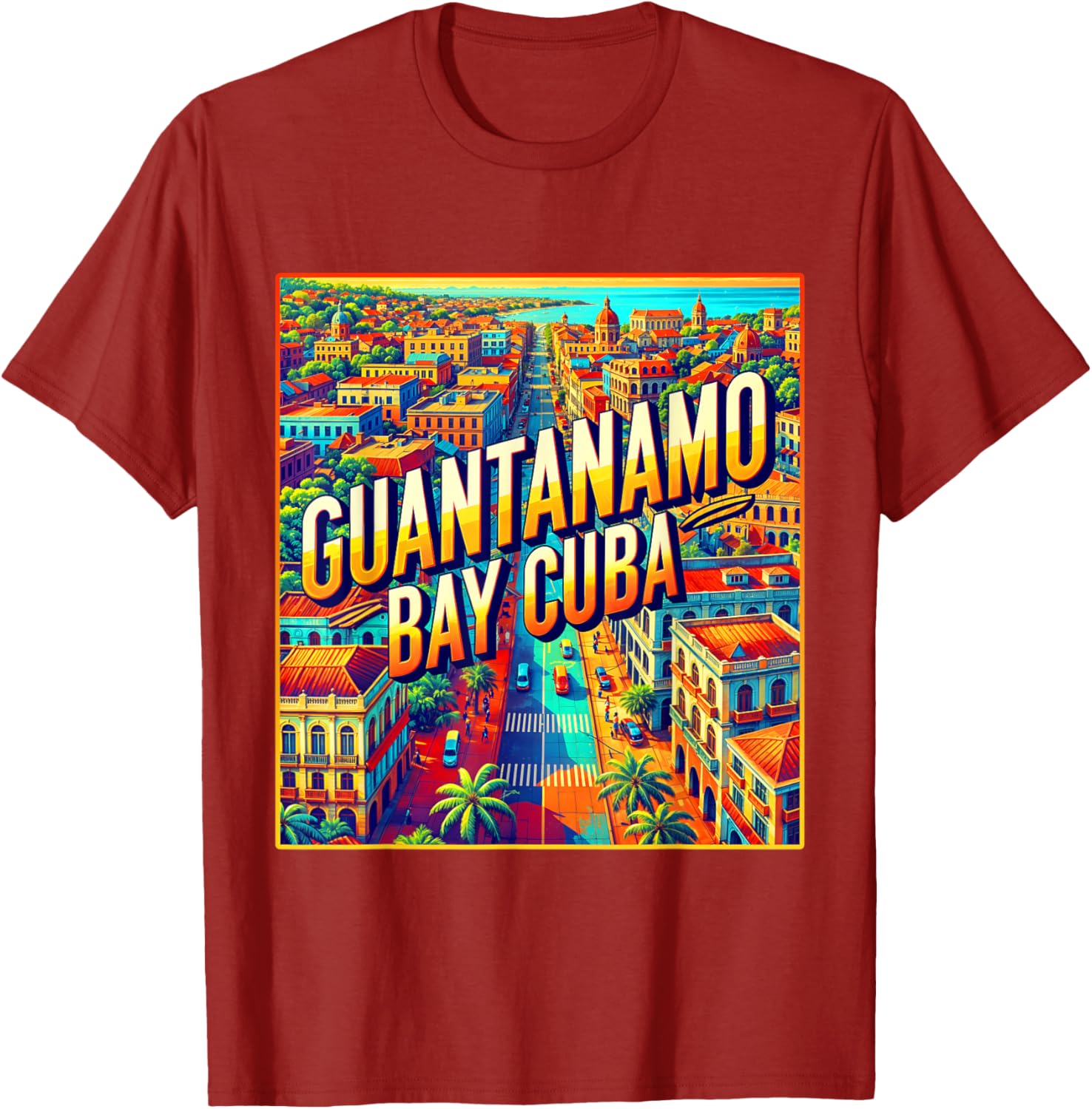 Vintage Retro Guantanamo Bay Cuba T-Shirt for Family Trips - 1