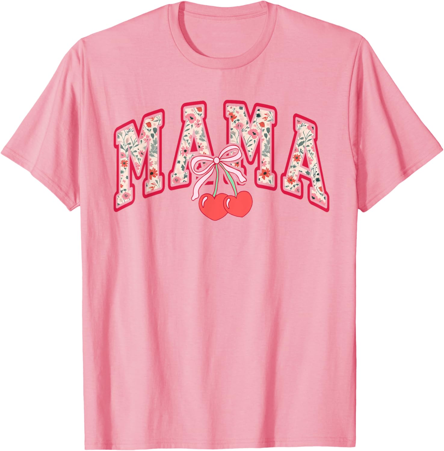 Cute Mama Cherry Bow T-Shirt for Happy Mother's Day Gift for Moms - 10