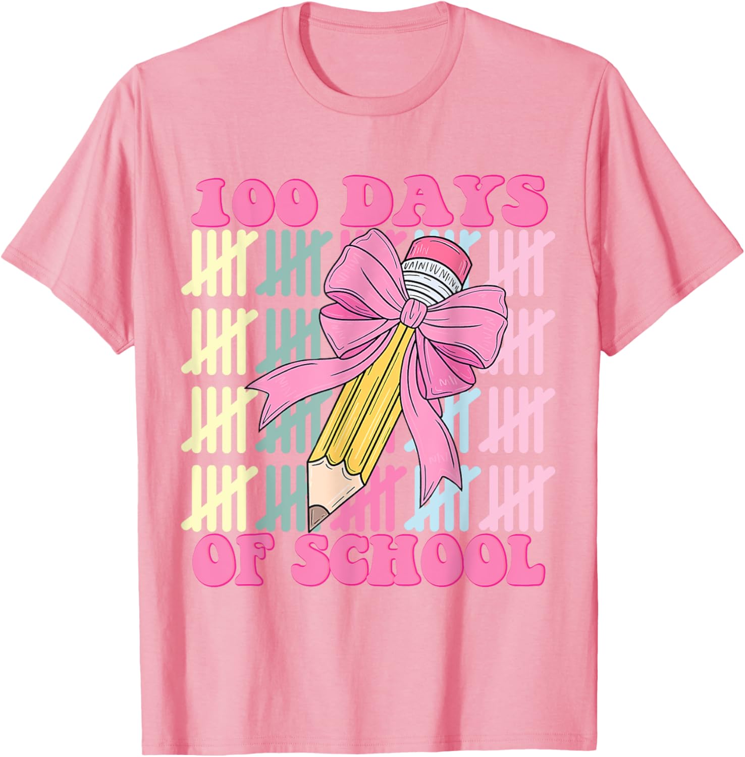 100 Days of School Girls Coquette Bow T-Shirt for Celebrating School Milestones - 6