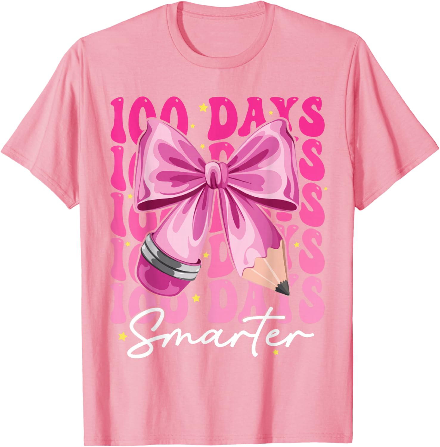 100 Days Smarter Coquette Bow T-Shirt for Girls - Perfect for School Celebrations - 8