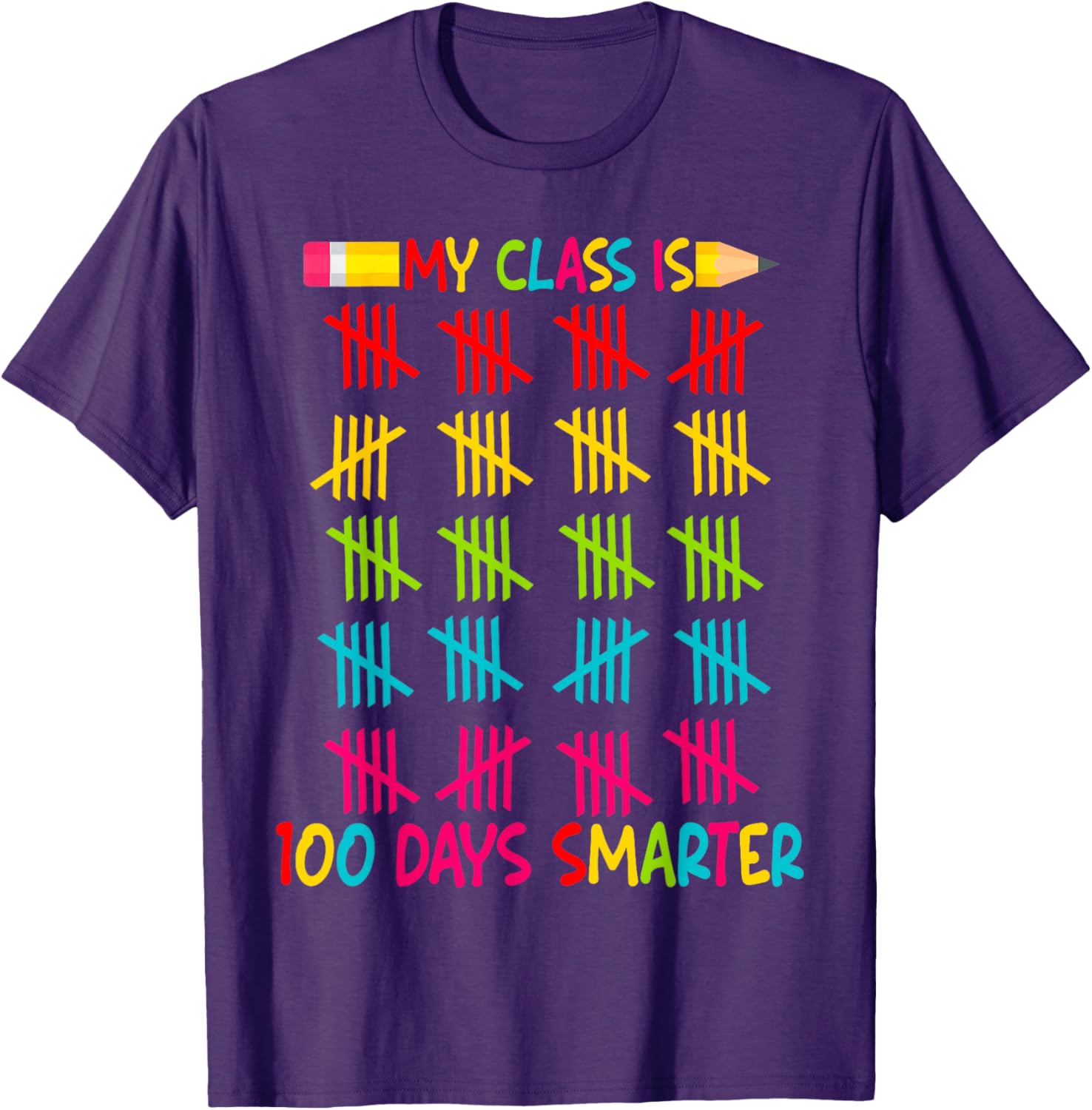 100 Days Smarter Teacher T-Shirt for 100th Day of School Celebrations - 1