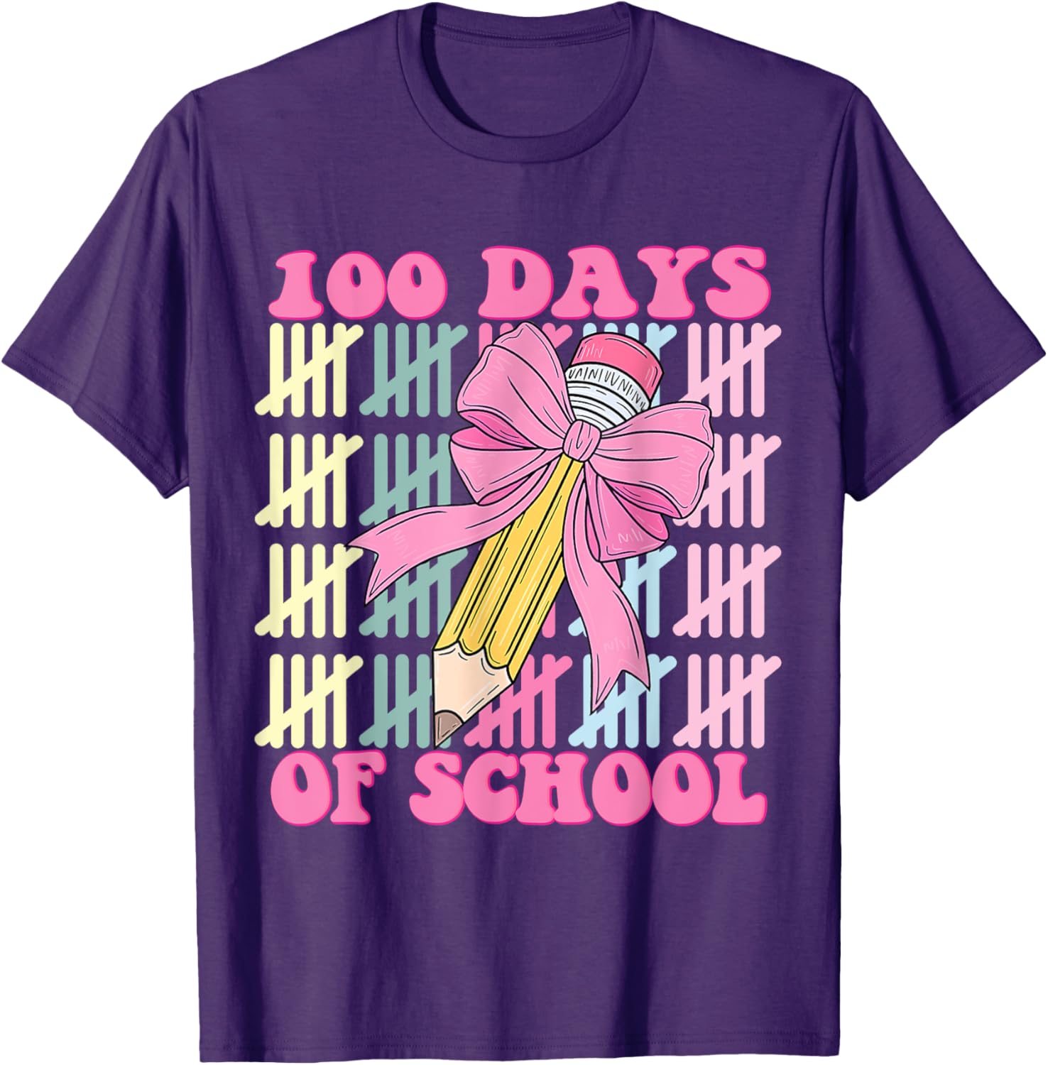 100 Days of School Girls Coquette Bow T-Shirt for Celebrating School Milestones - 26