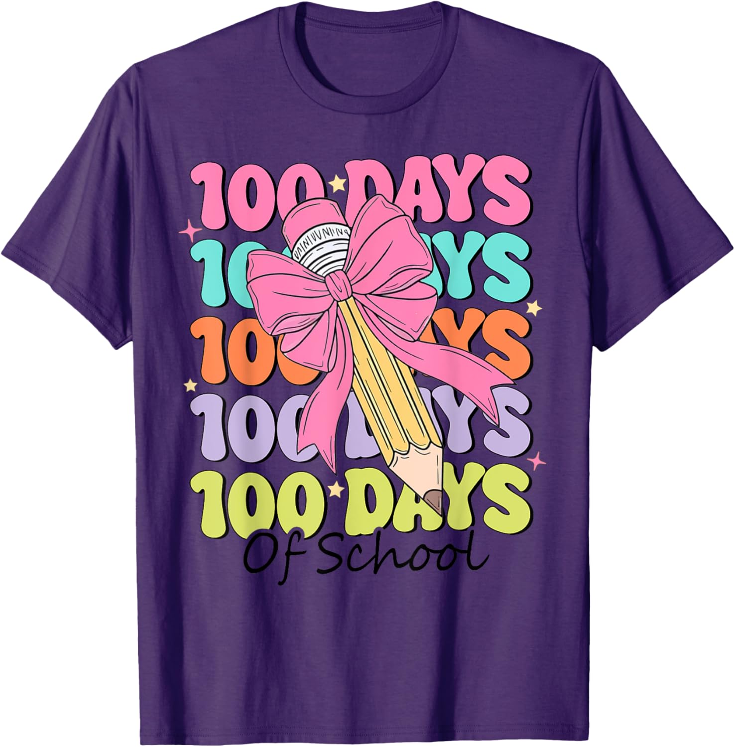 100 Days of School Teacher Coquette Bow T-Shirt for Fun Classroom Celebrations - 8