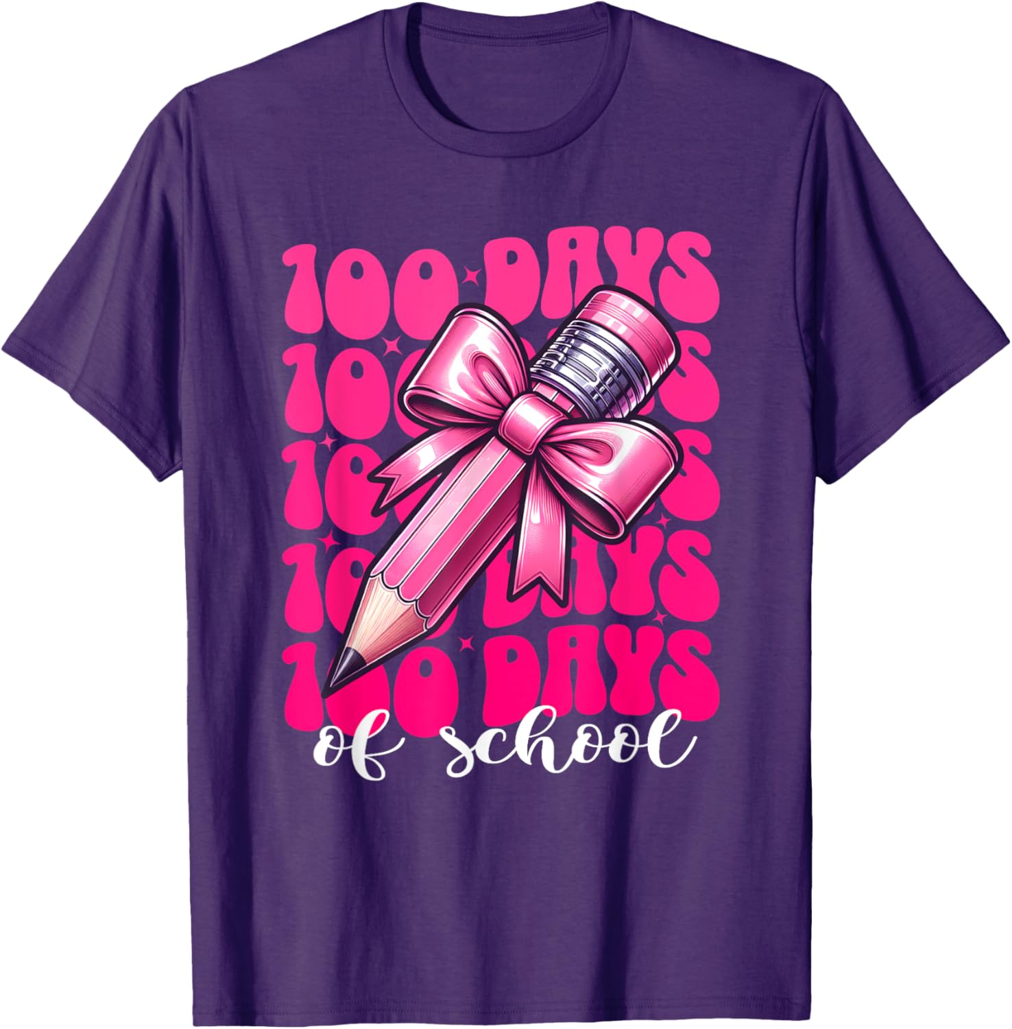 100th Day of School Girls Coquette Bow T-Shirt for Fun Celebration - 12