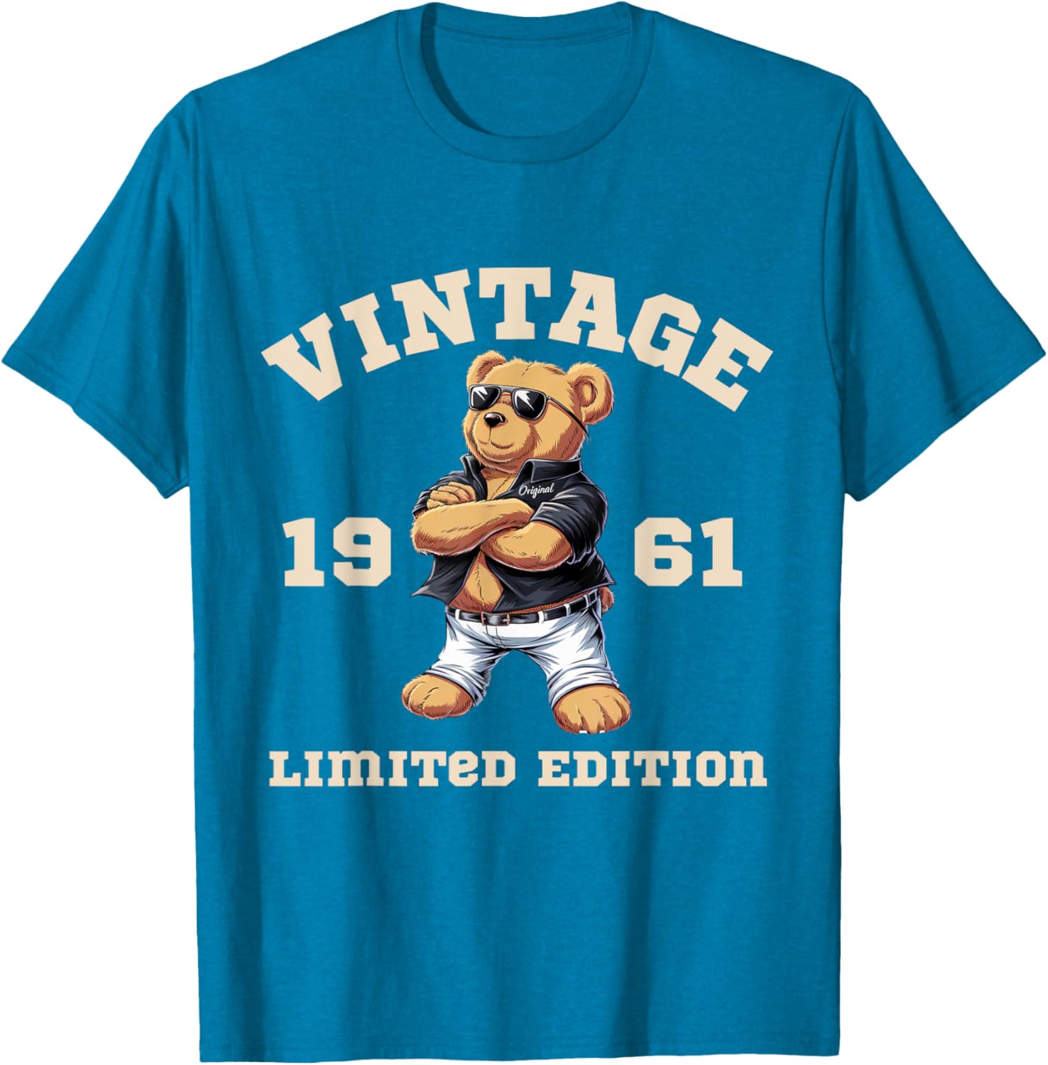 Mens Vintage Teddy Bear T-Shirt for 64th Birthday 1961 Celebration - 2