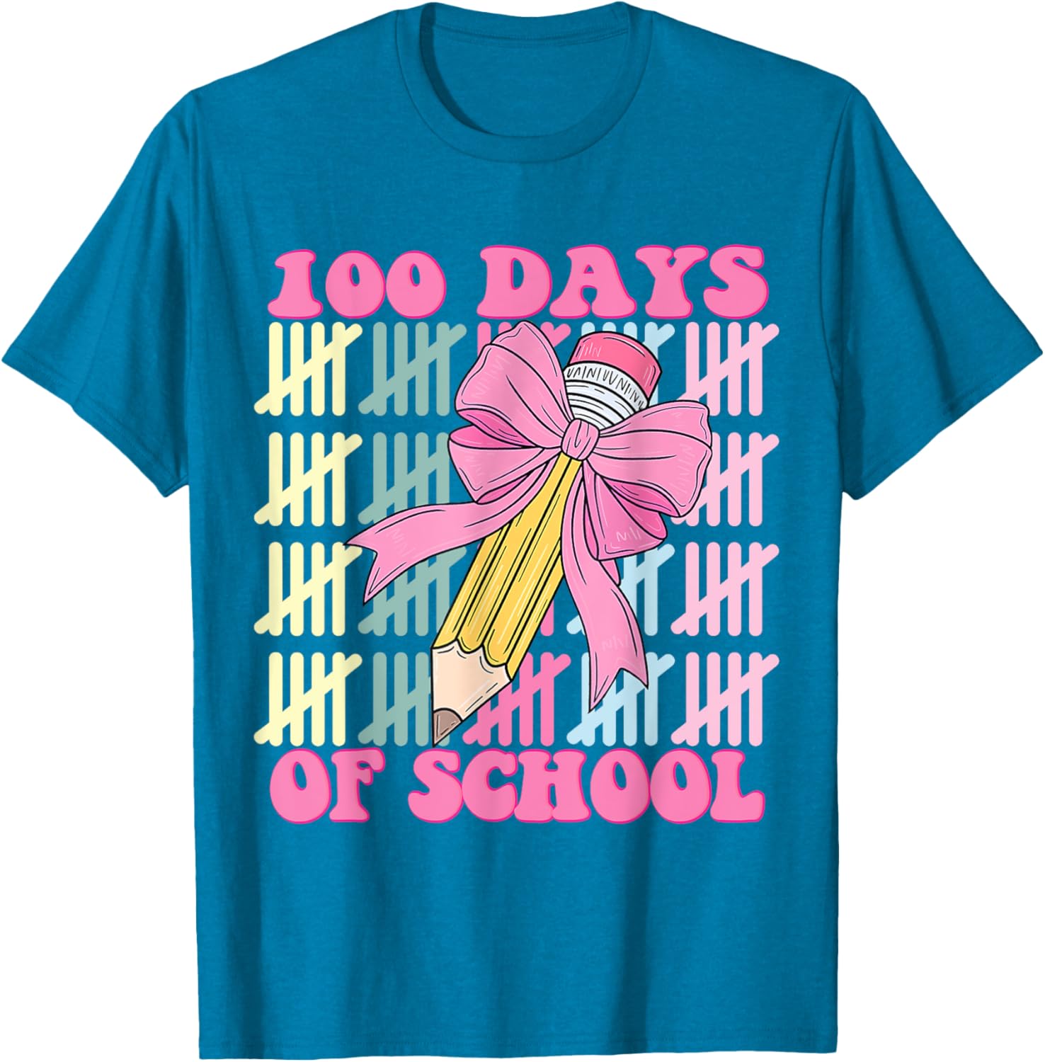 100 Days of School Girls Coquette Bow T-Shirt for Celebrating School Milestones - 8